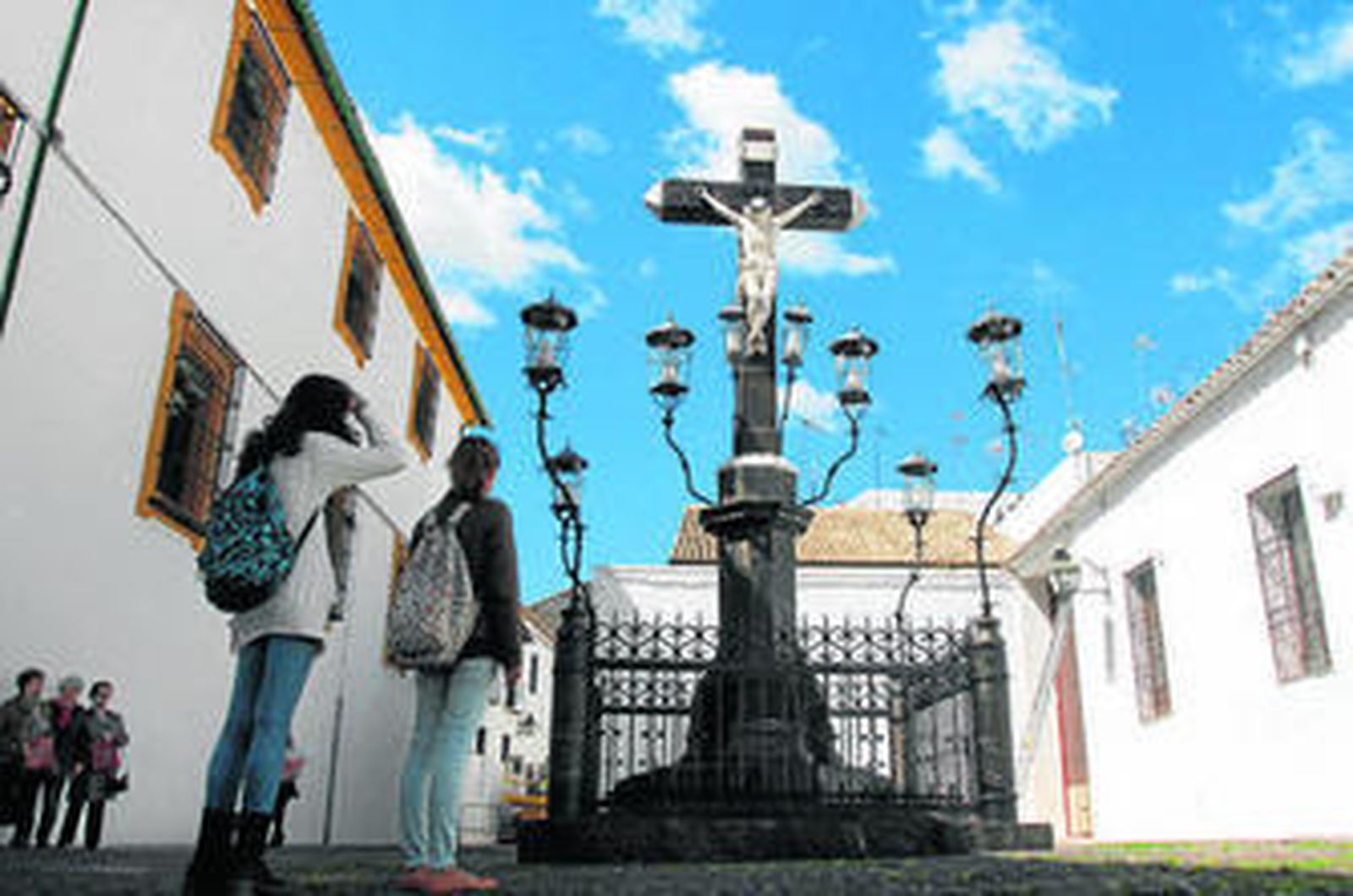 Imagen del Cristo de los Faroles, ayer, tras las obras de restauración.