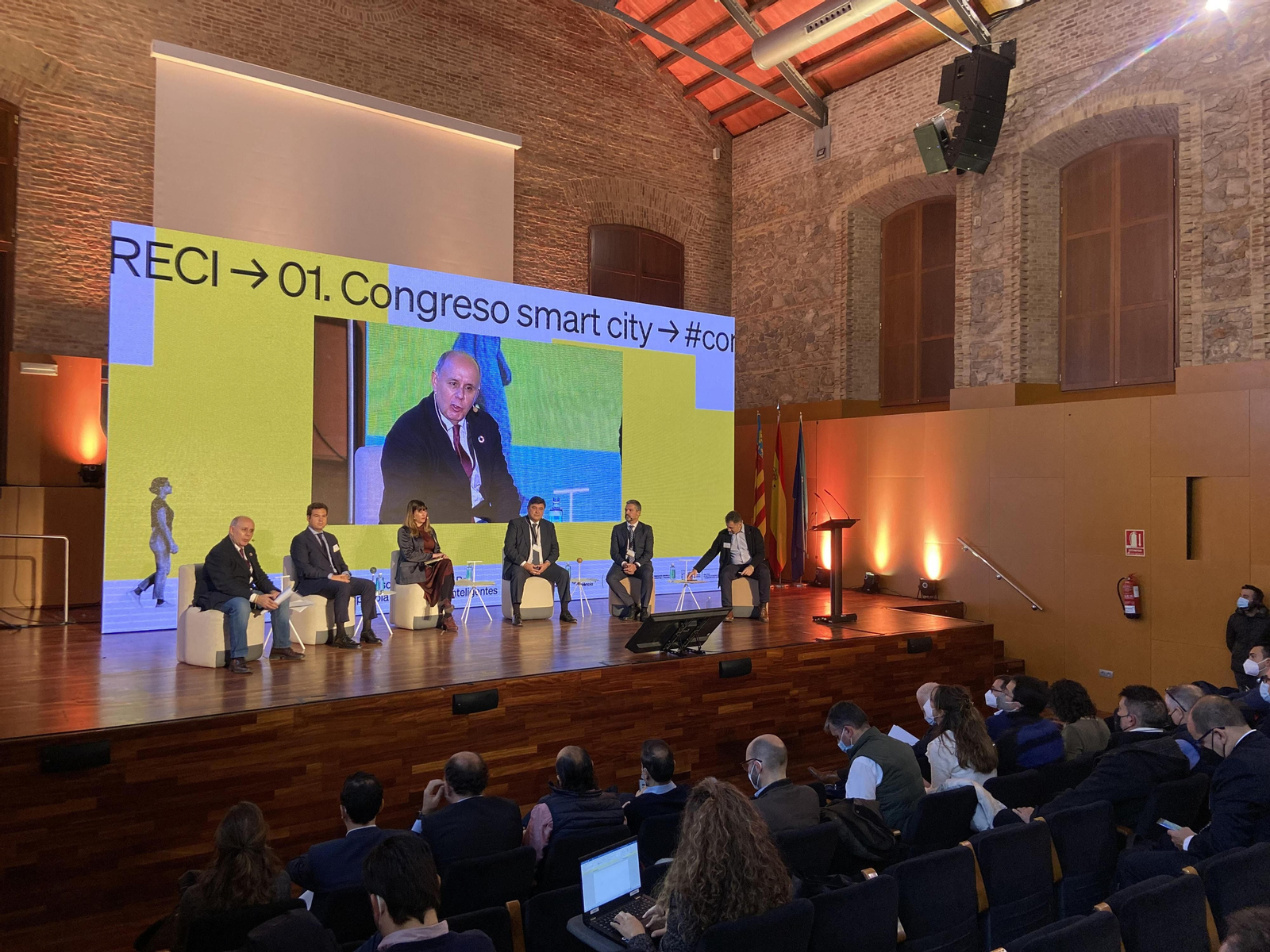 El alcalde de Huelva durante su participación en el Congreso Smart City. El alcalde de Huelva durante su participación en el Congreso Smart City.