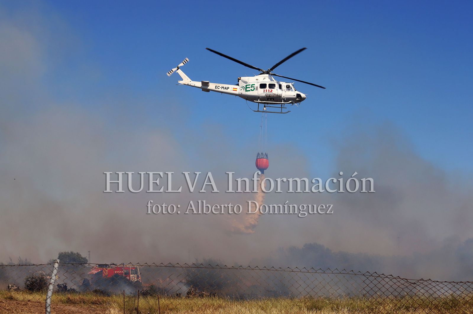 Imágenes del incendio en Doñana
