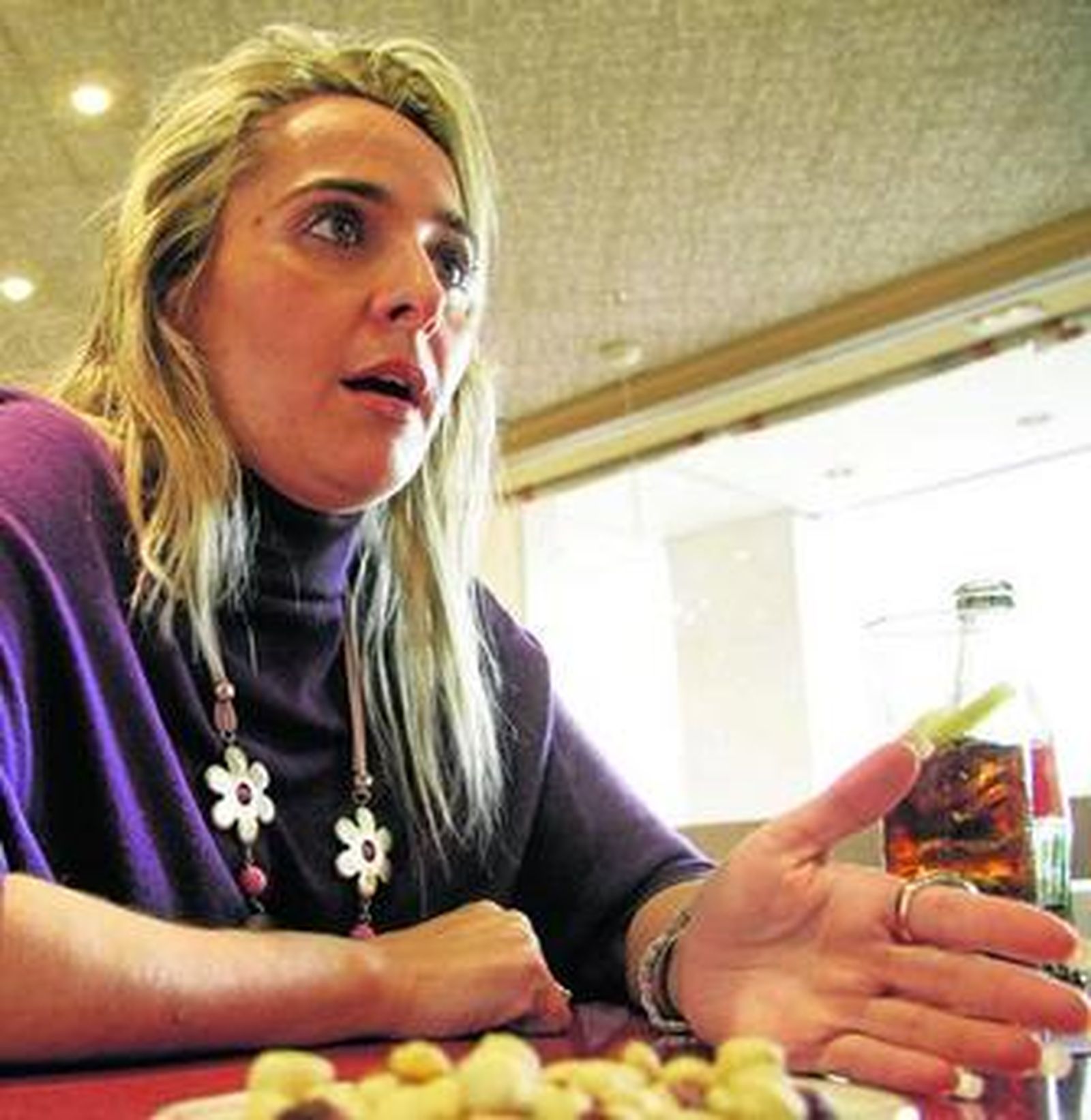 Amelia Estévez, en la cafetería del hotel Aire Sevilla, en Kansas City.