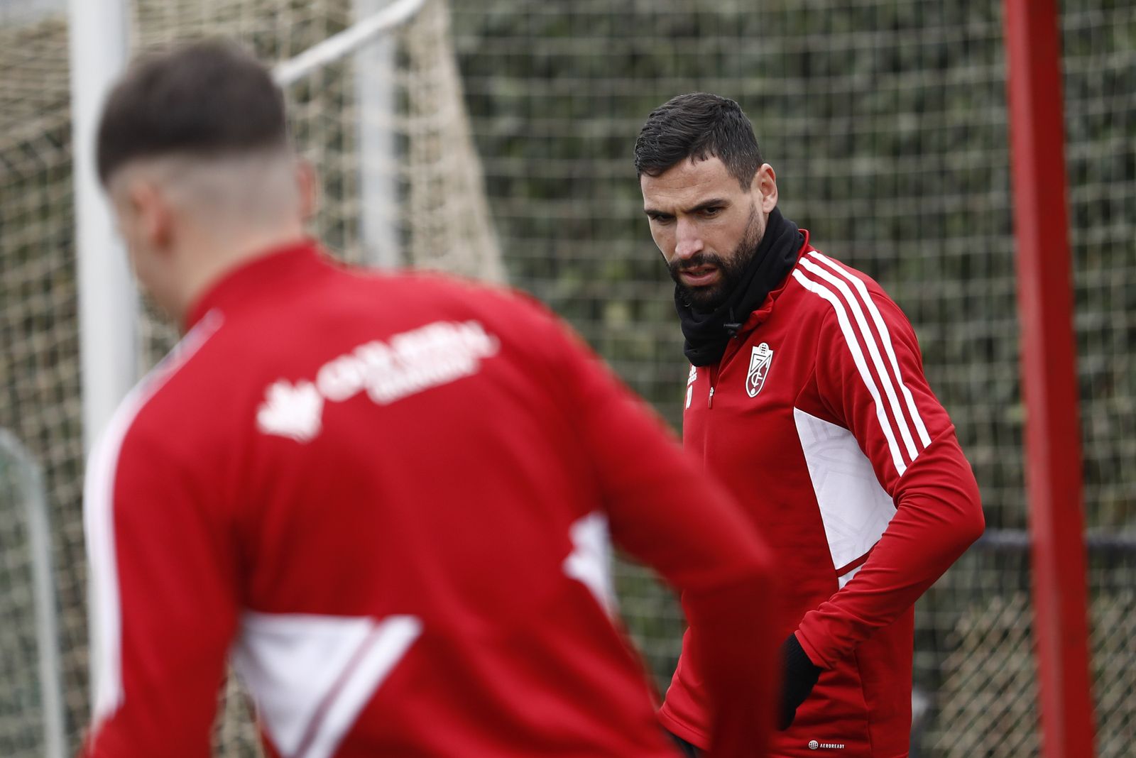 Antonio Puertas, en el entrenamiento de este martes
