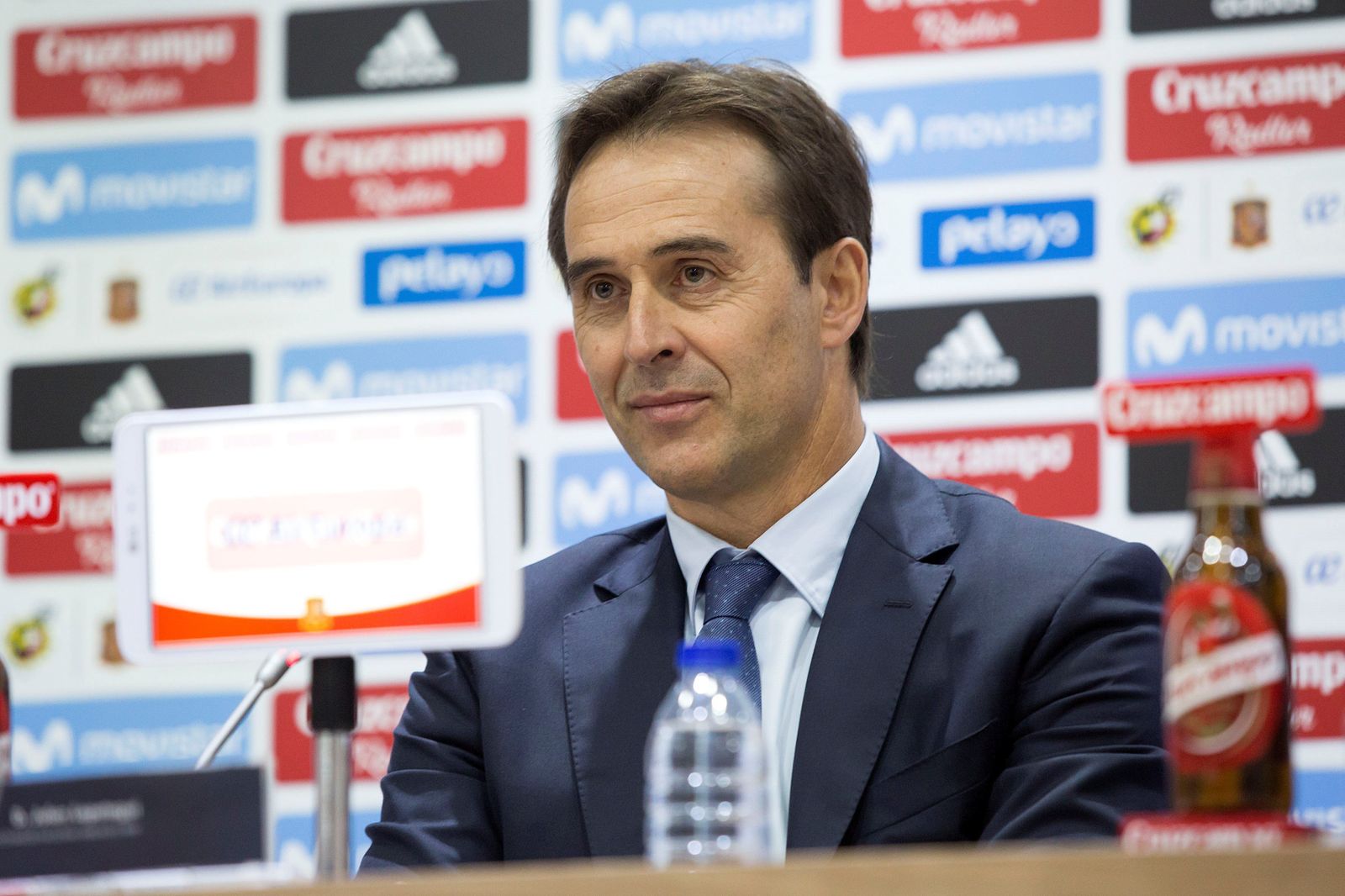 Julen Lopetegui, ayer, en Málaga.