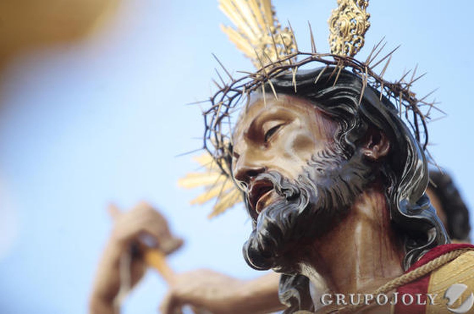 El rostro del Cristo de la Coronación en primer plano.

Foto: José Contreras