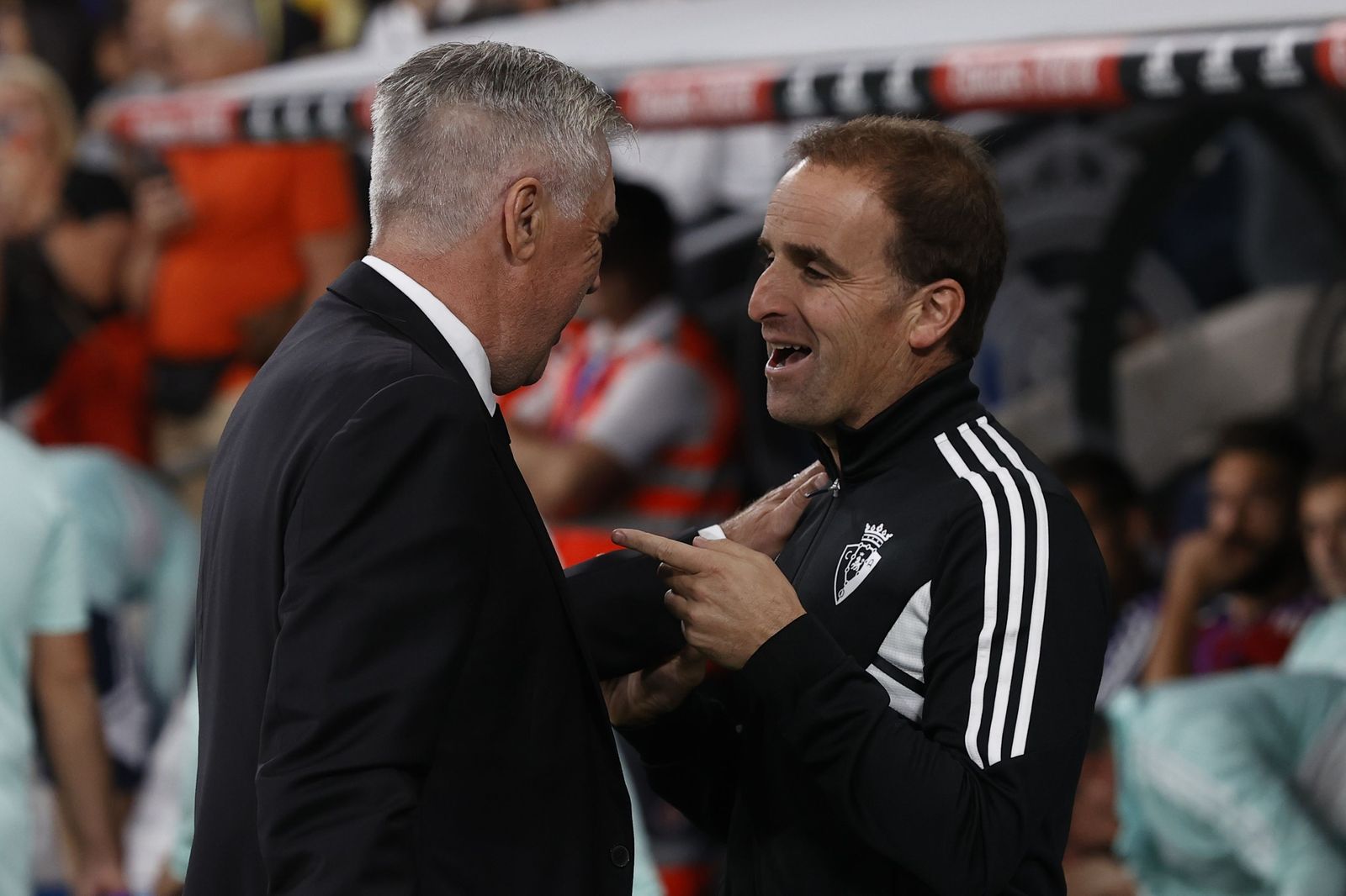 Ancelotti bromea con Arrasate al decirle que jugarían la final de la Copa.