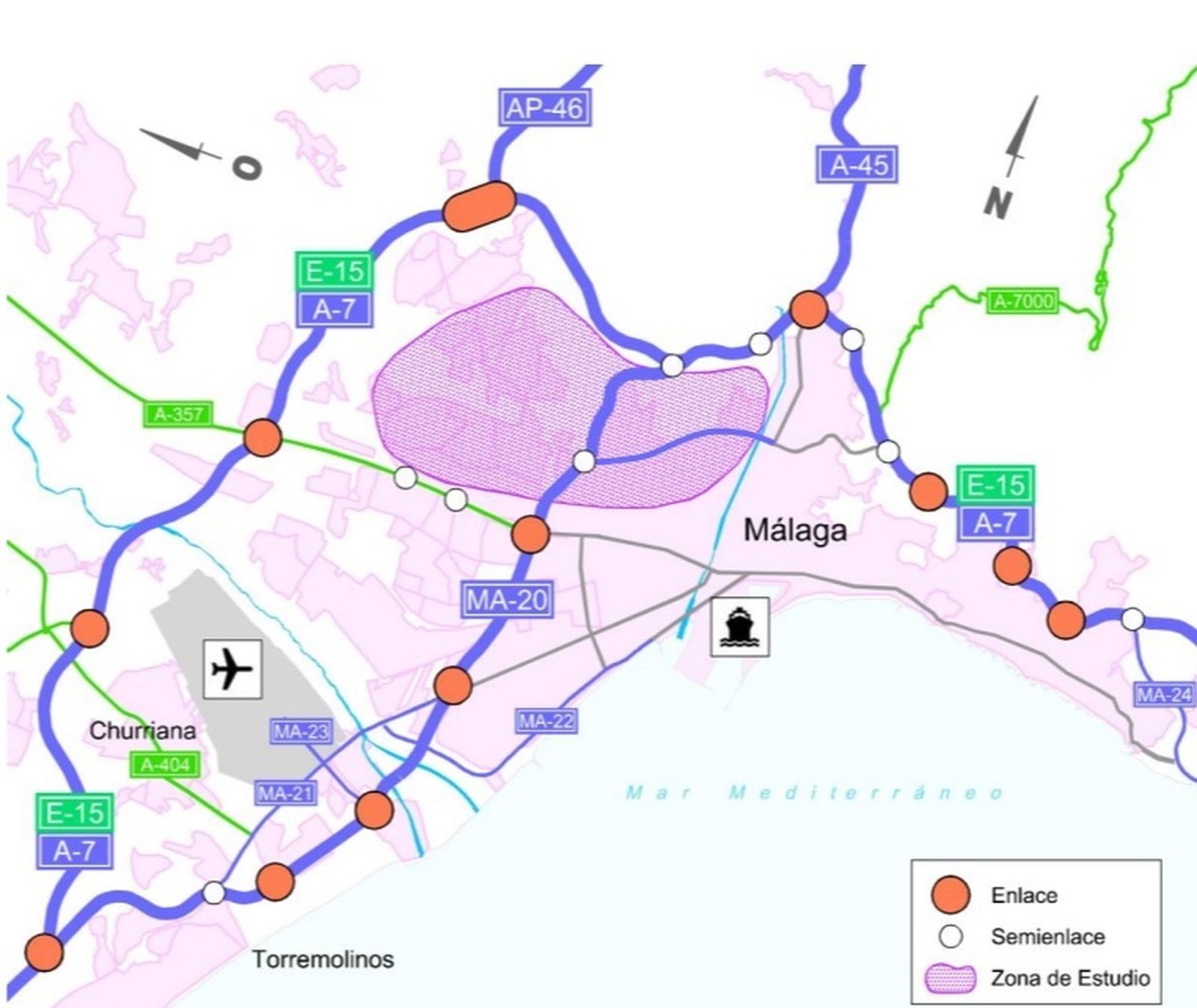 Mapa de las mejoras que prevé el estudio.
