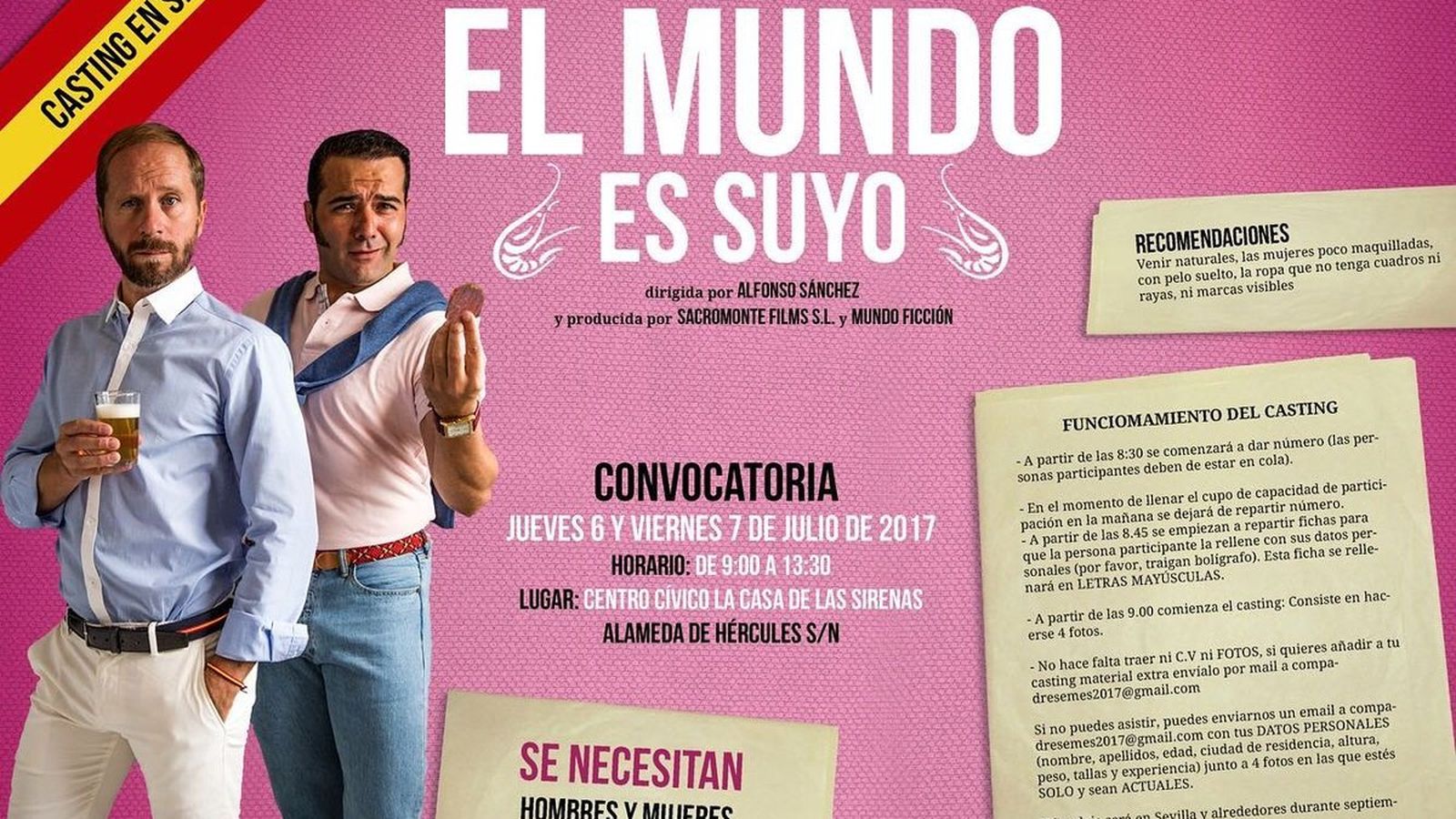 Casting en la Alameda para la película 'El mundo es suyo'