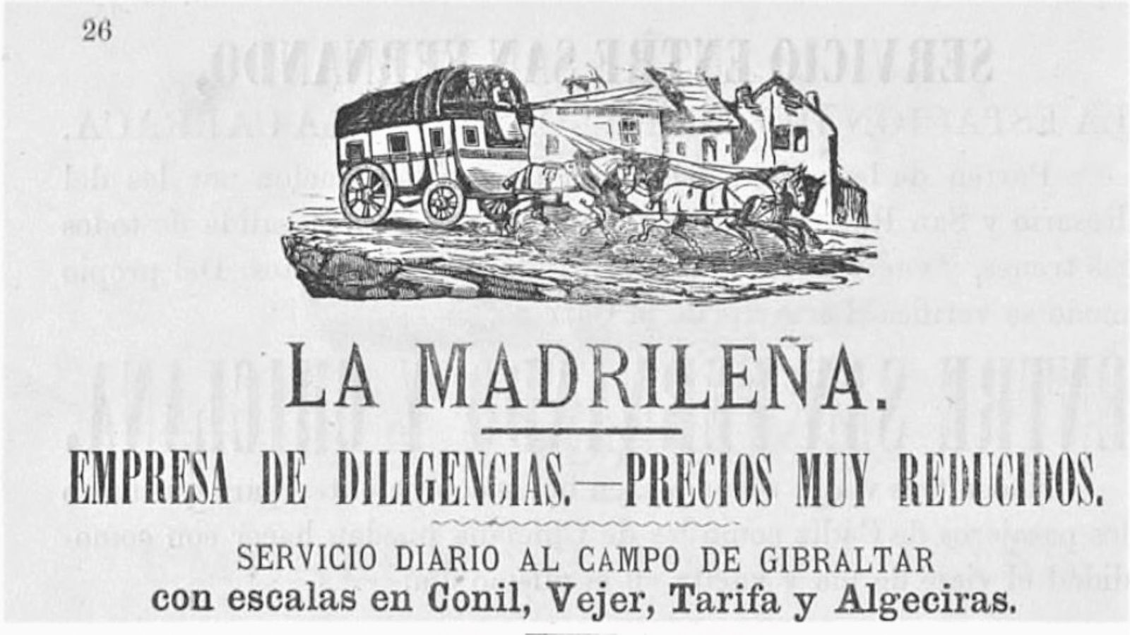 Servicios de La Madrileña (1869).