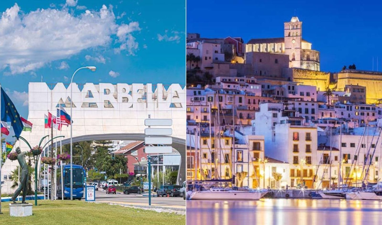 Imágenes de Marbella e Ibiza.