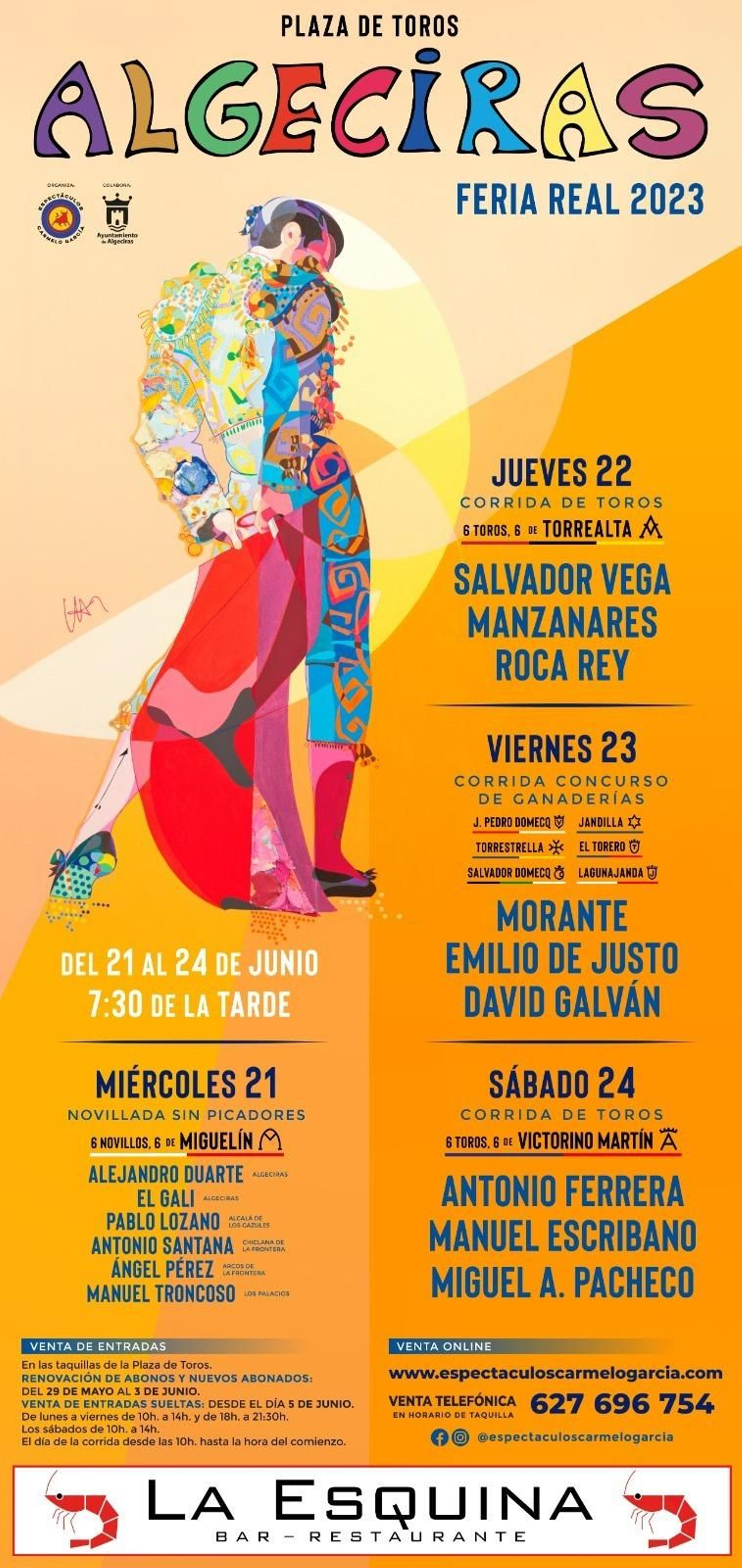 Cartel anunciador de la feria taurina, obra de la pintora alemana Uta Gueb.