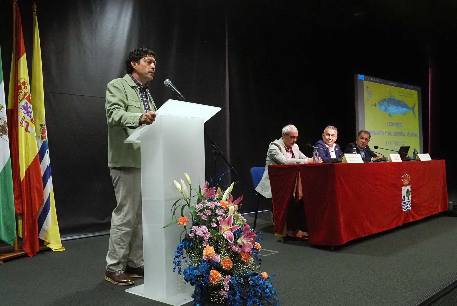 Un momento de la inauguración del VIII Encuentro de Caballeros del Mar en Isla Cristina