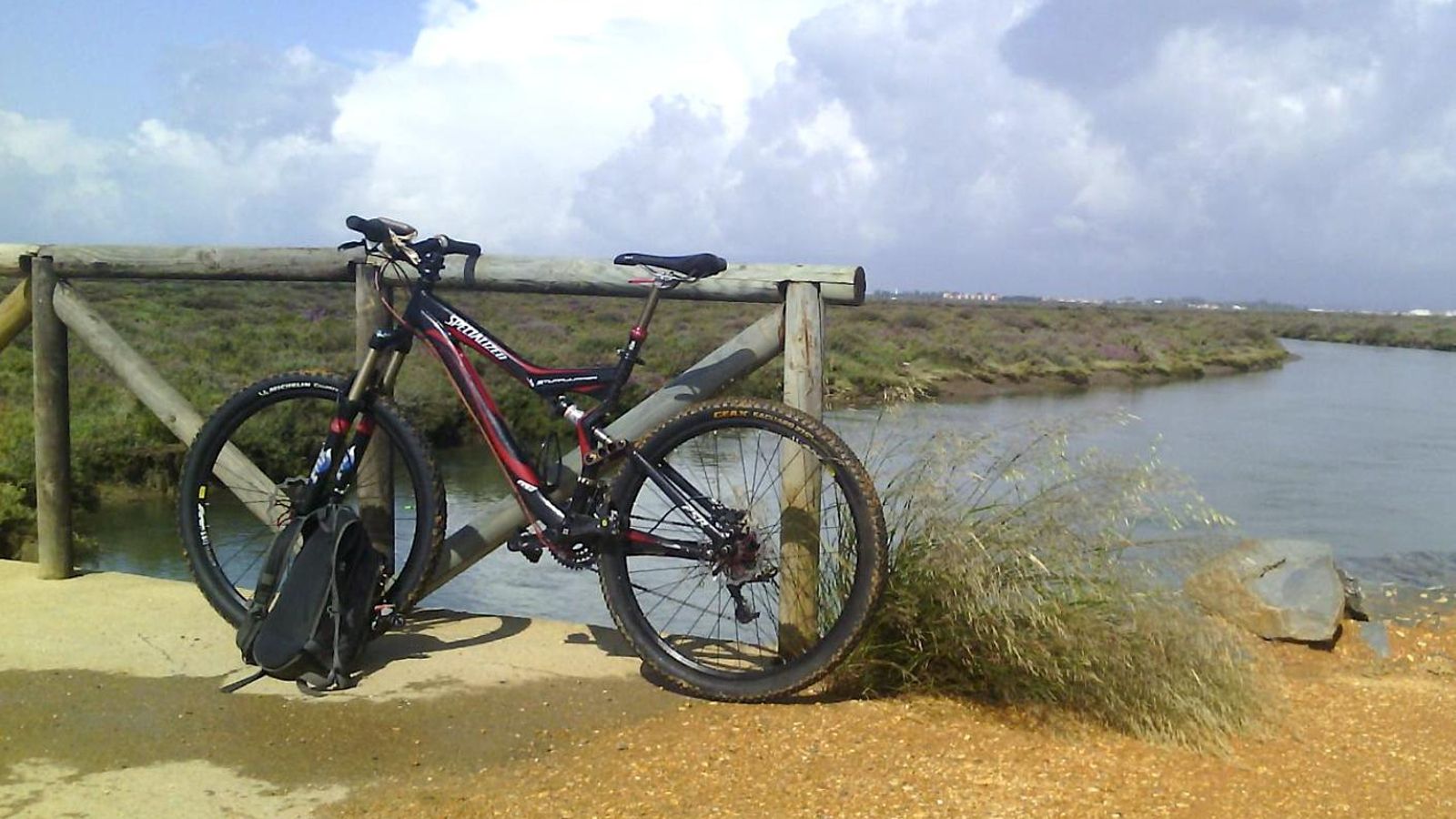 Una bella parada en este carril bici