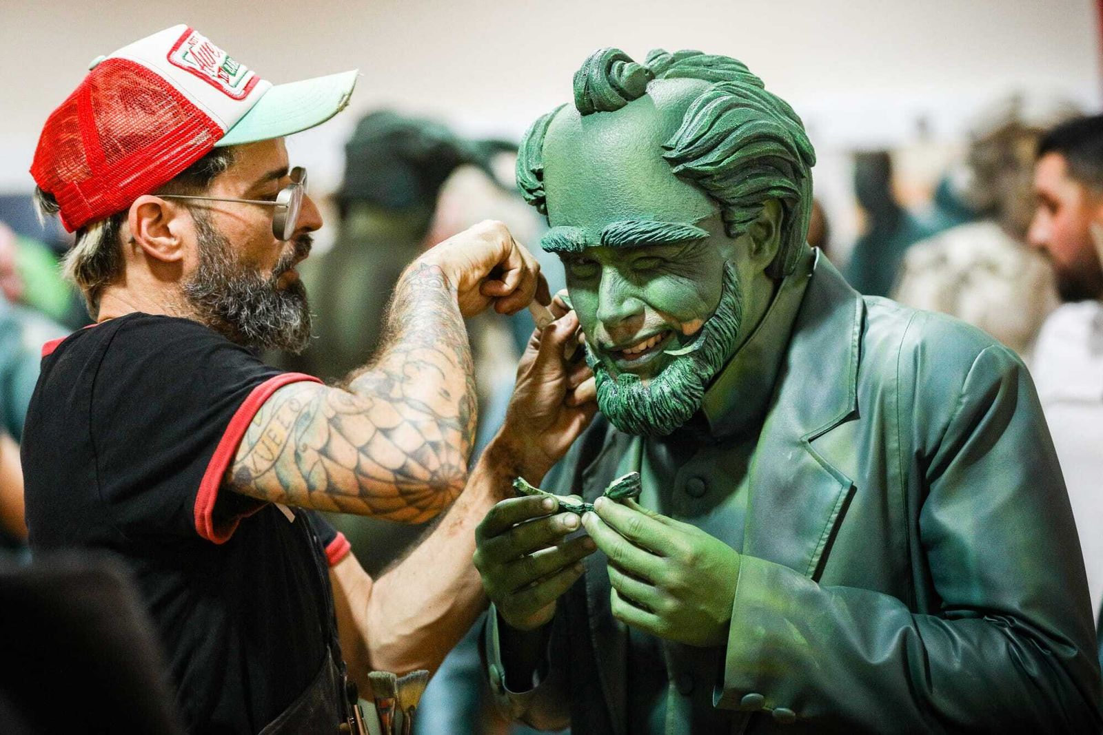 El ambiente en camerinos del teatro