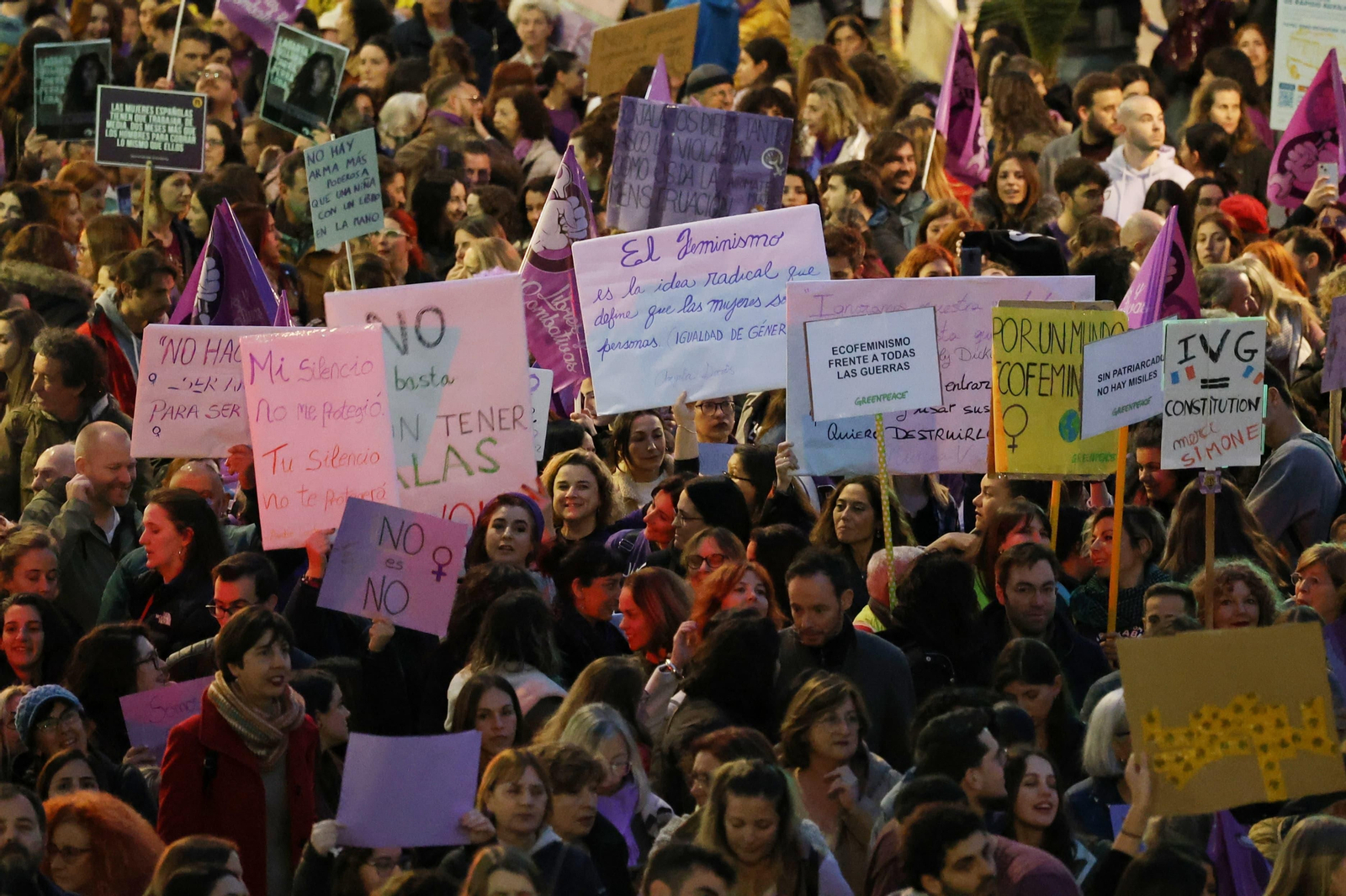 La manifestación del 8-M en Málaga, en fotos