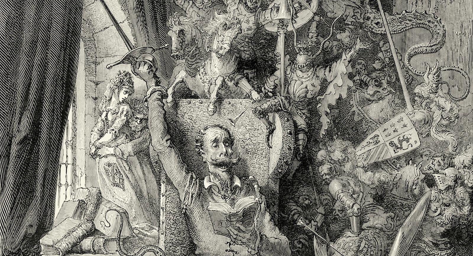 Fragmento de un grabado de El Quijote realizado por Gustave Dore