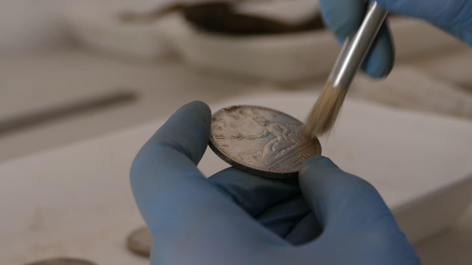 Monedas extraídas durante las excavaciones.