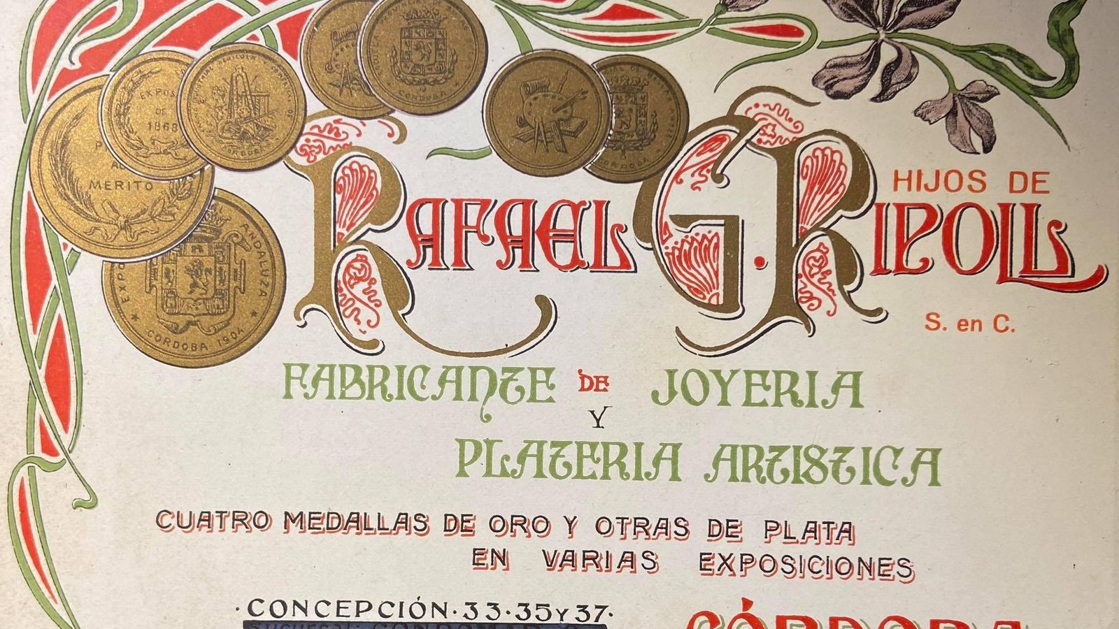 Tarjeta publicitaria de la casa de joyería Ripoll. Tarjeta publicitaria de la casa de joyería Ripoll.