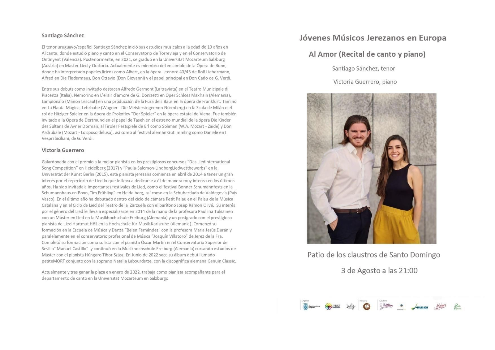 Los jóvenes Santiago Sánchez y Victoria Guerrero.