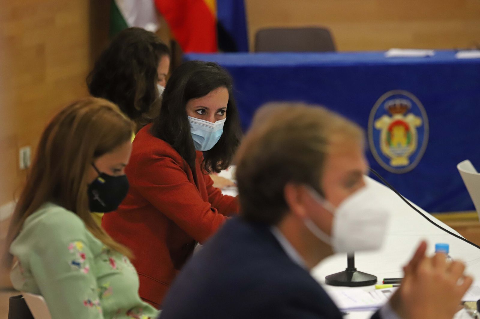 Javier Vázquez, María Solanes, Yéssica Rodríguez y Paula Conesa, en el Pleno municipal