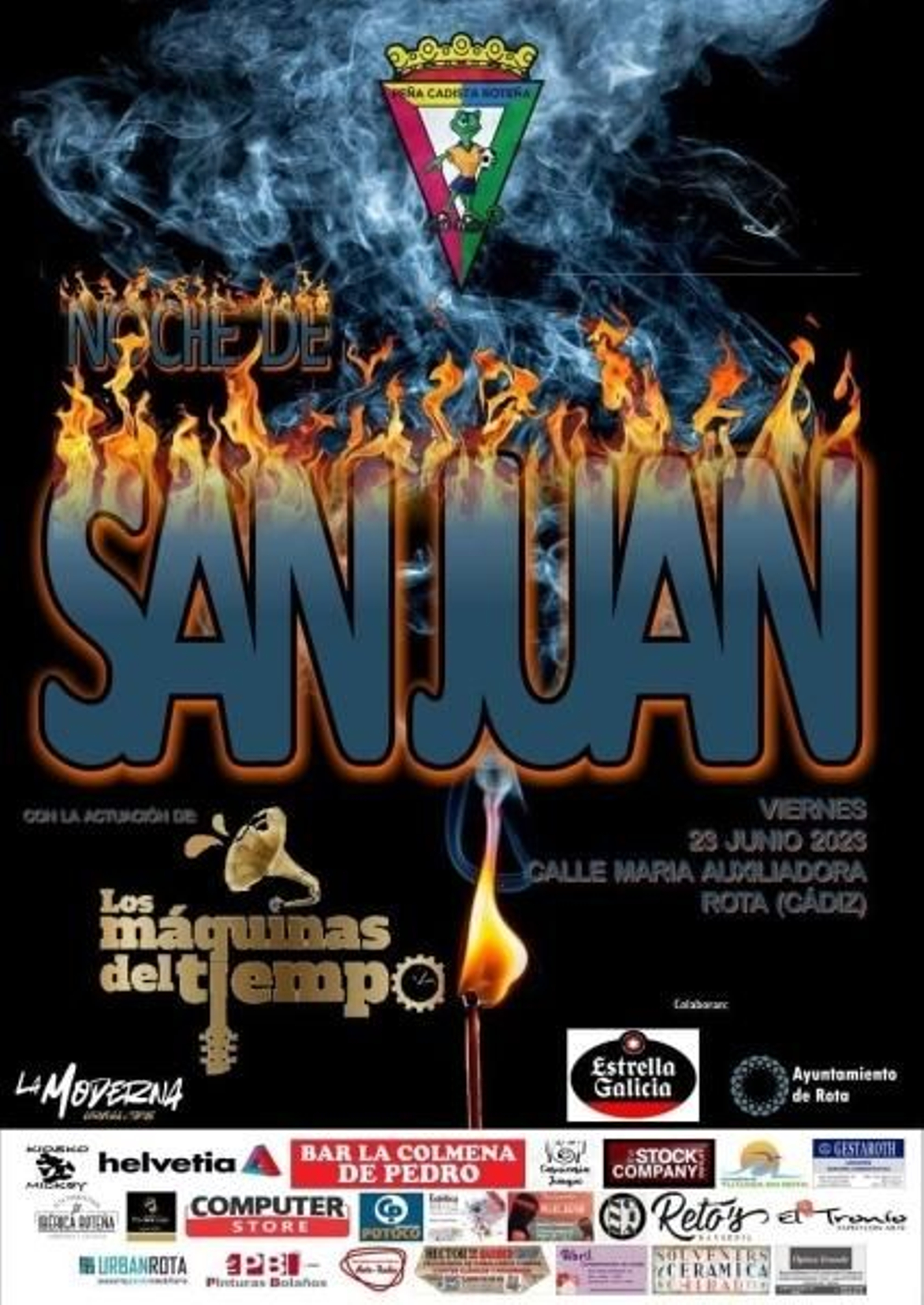 Cartel noche de San Juan en Rota.