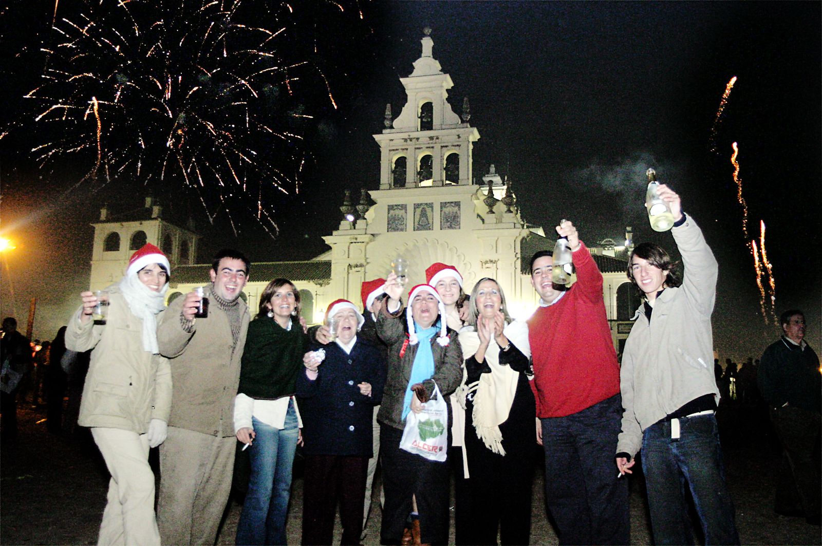 Celebración en El Rocío de fin de la nochevieja en años anteriores.