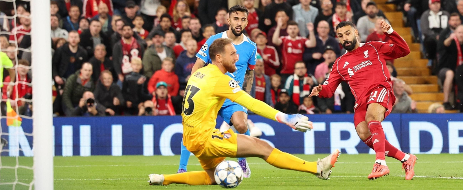 Salah marca el tempranero 2-0 en el minuto 6.