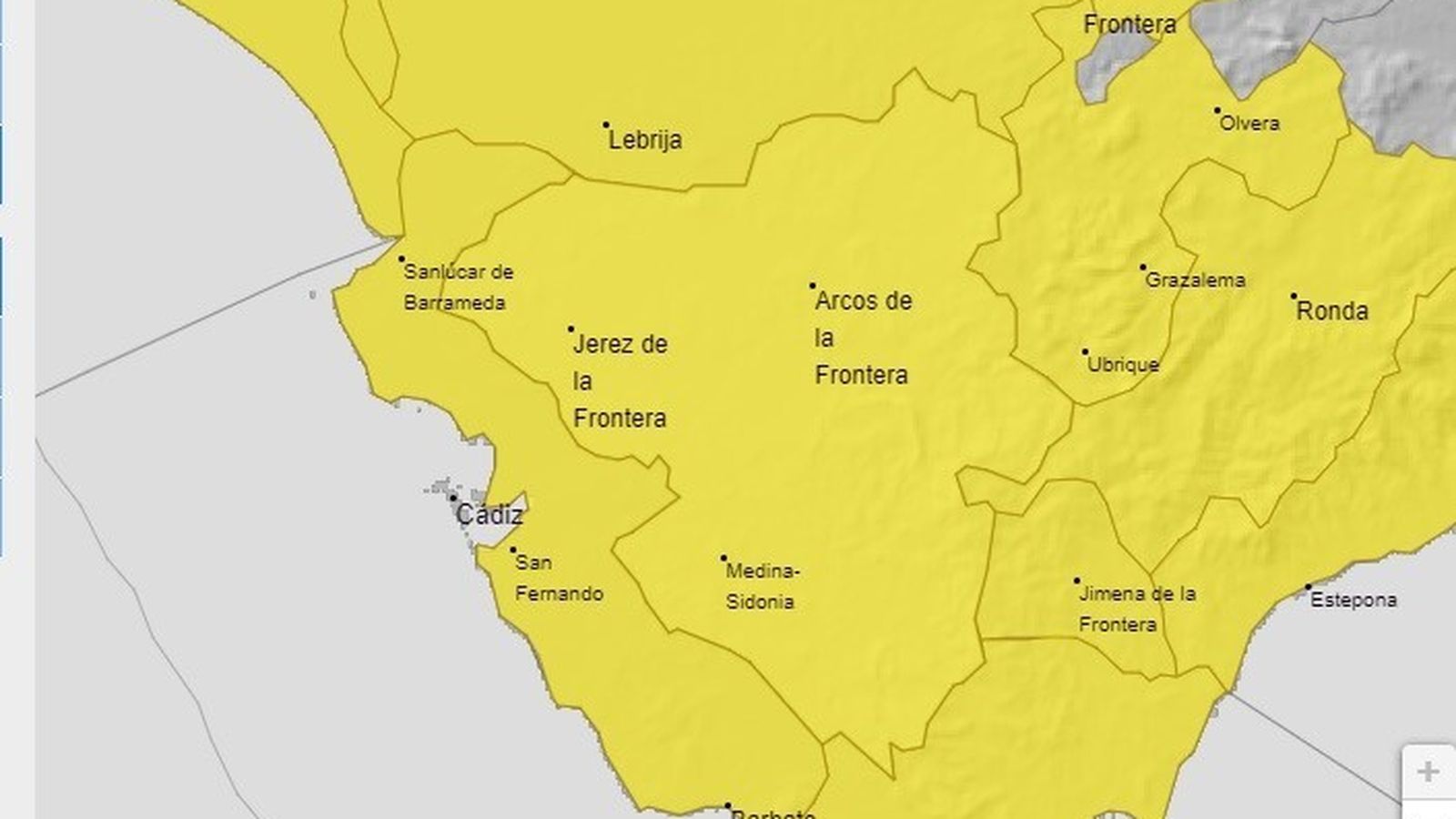 La alerta amarilla afecta a Jerez y el resto de la provincia