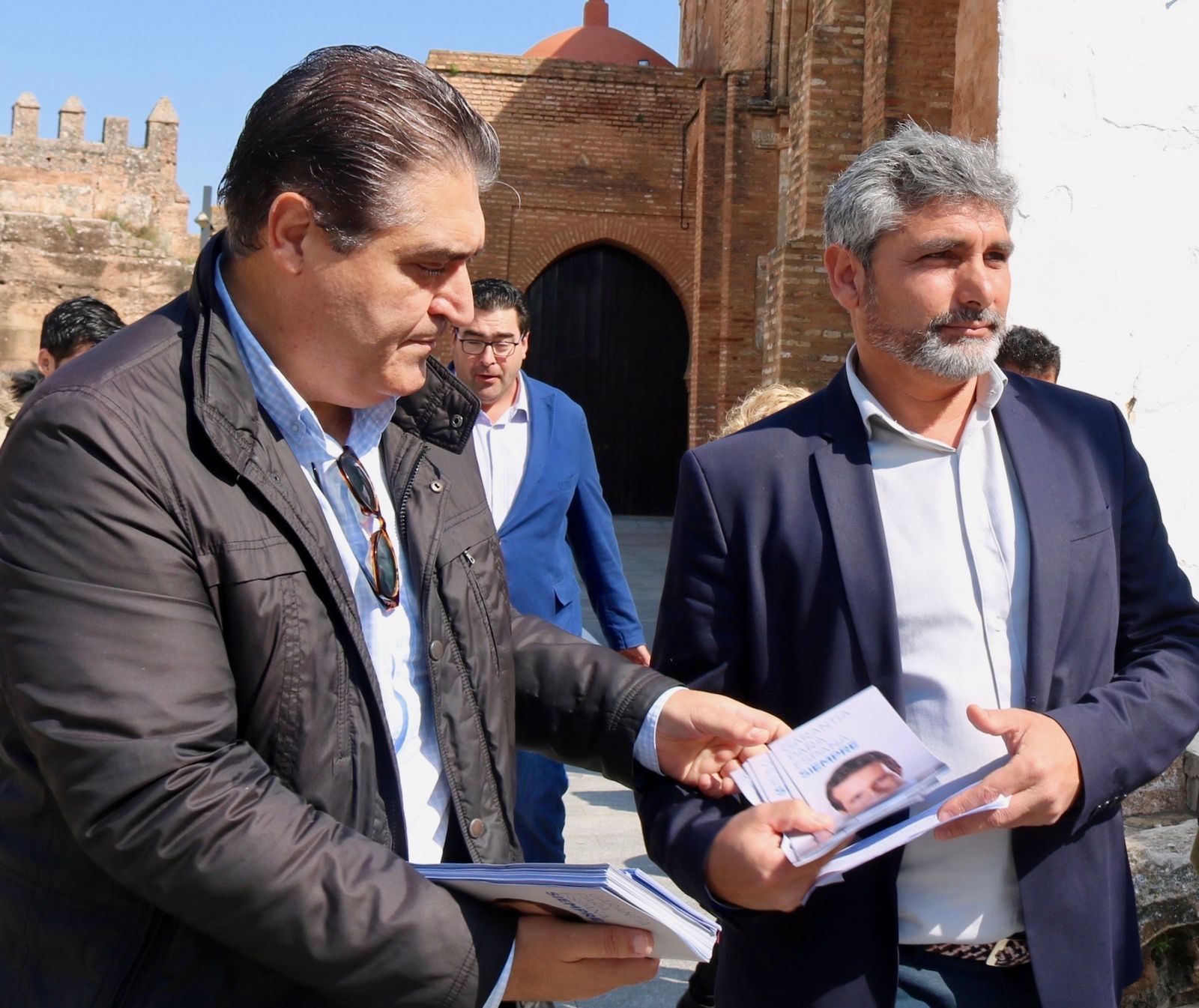 Juan José Cortés, durante su visita a Niebla.