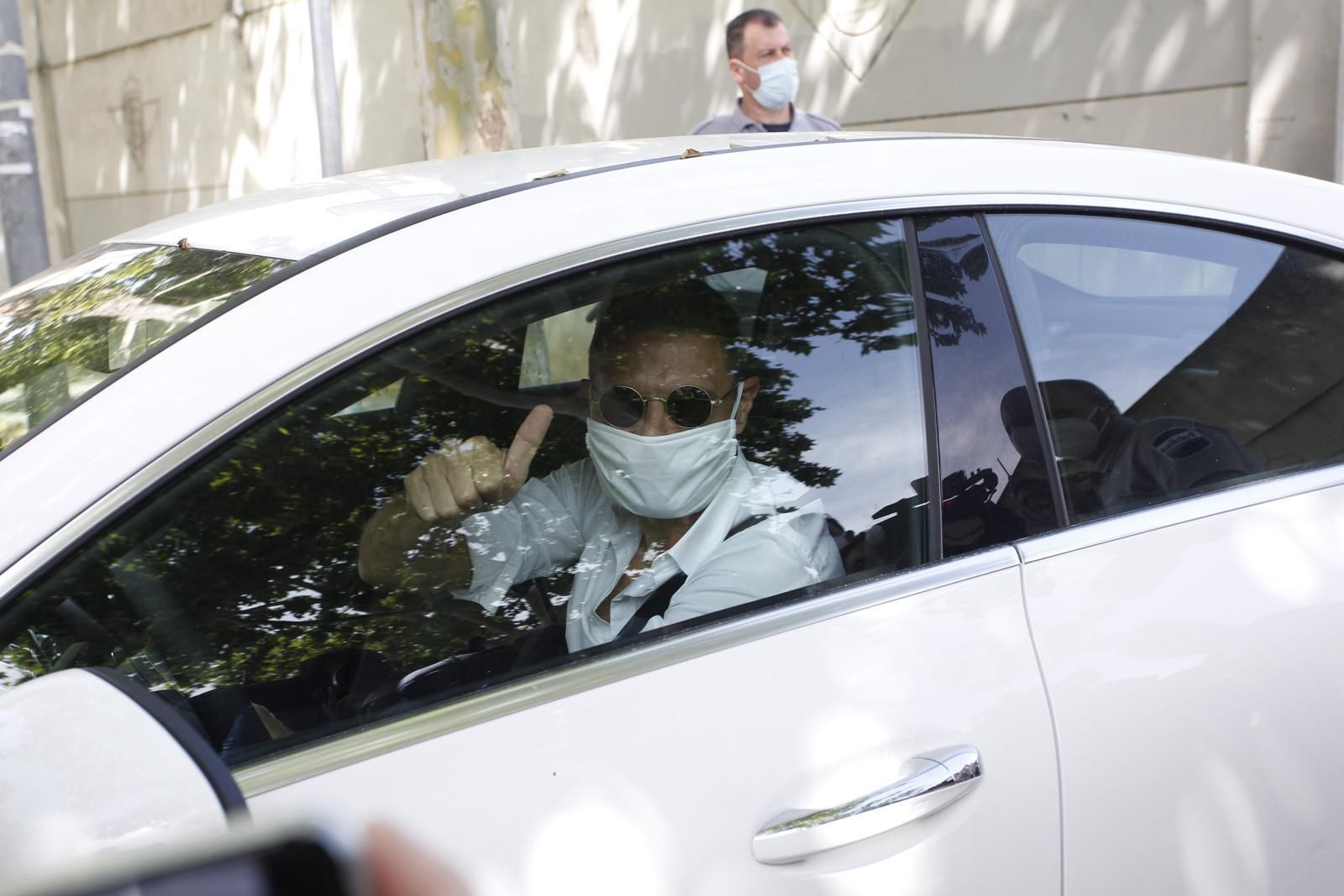 Joaquín, a su llegada a la ciudad deportiva.