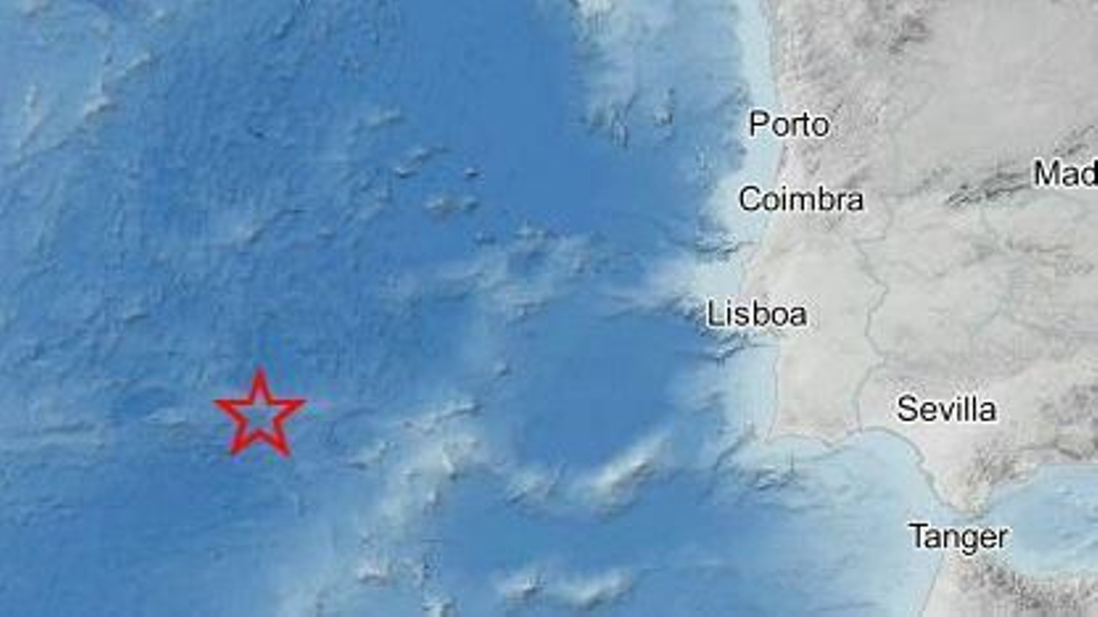 Terremoto detectado frente a Cabo de San Vicente.
