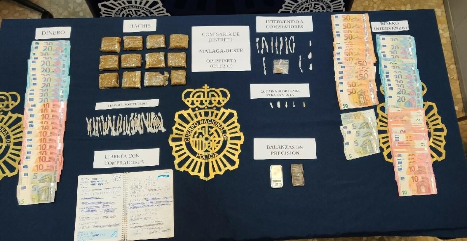 Droga y dinero intervenido por los agentes