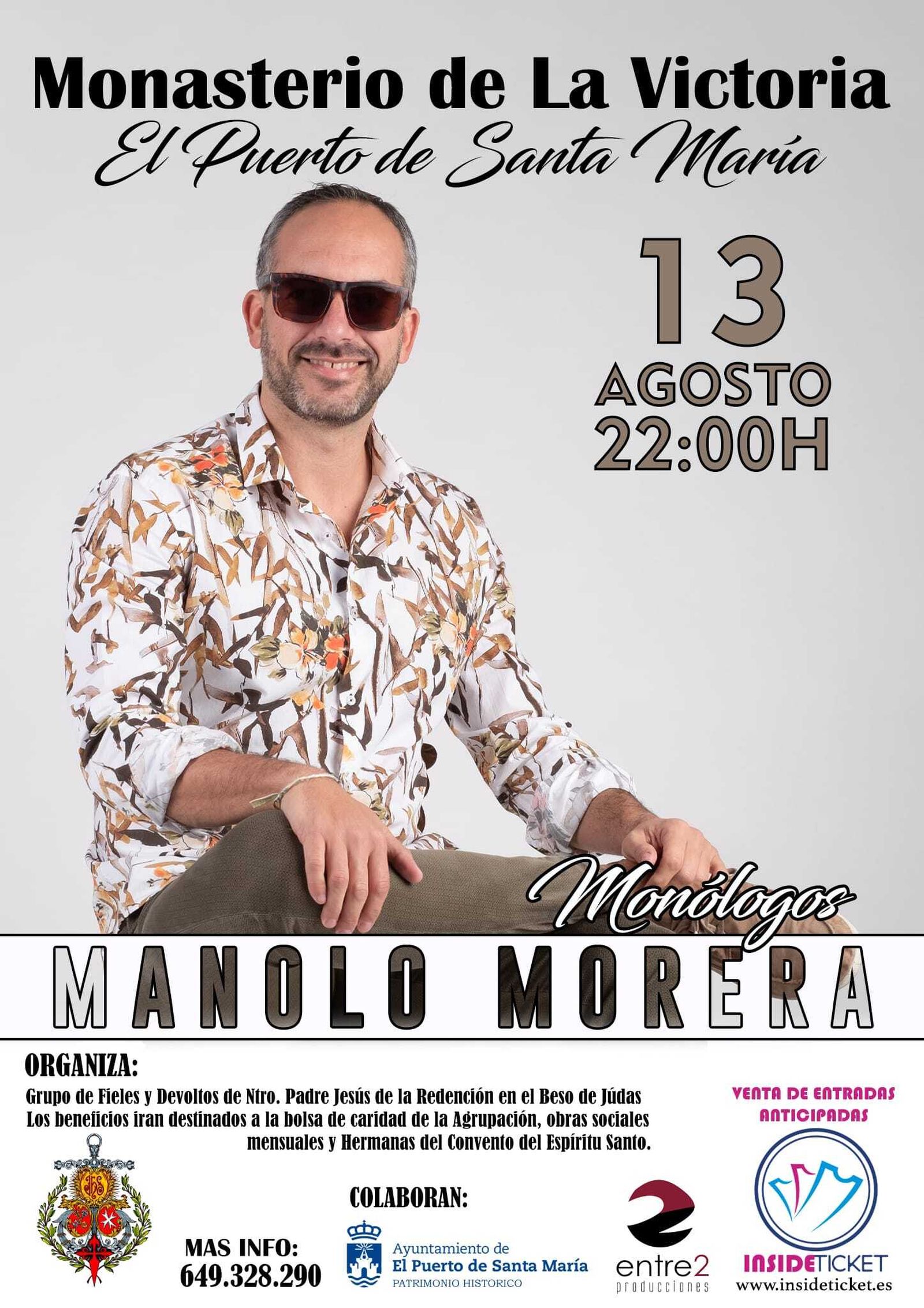 El carnavalero Manolo Morera actuará en el Monasterio de la Victoria.