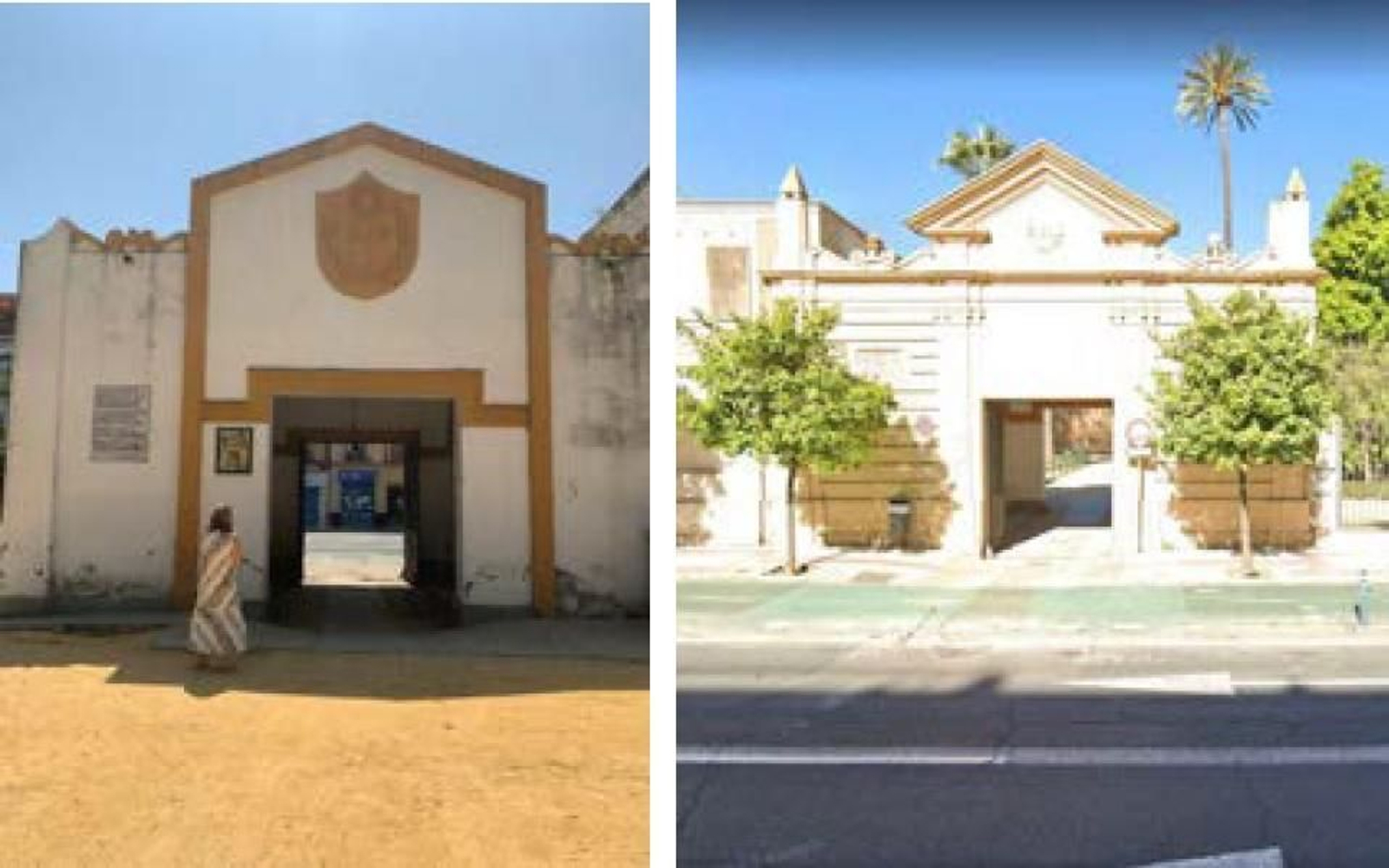 Antigua entrada principal del Colegio. Vistas desde los Jardines y desde el exterior.