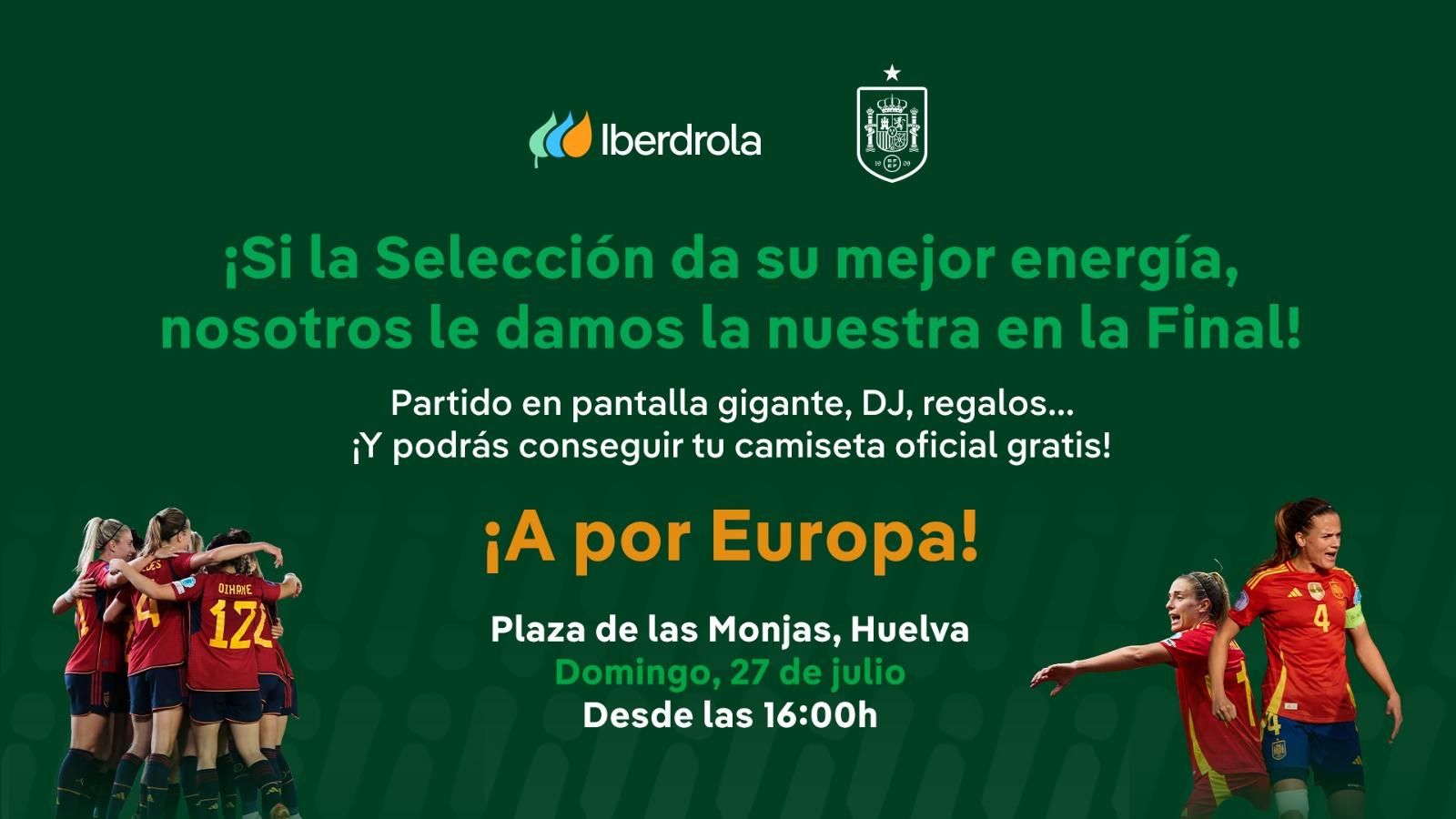 Cartel de la Fan Zone de Iberdrola en Huelva.