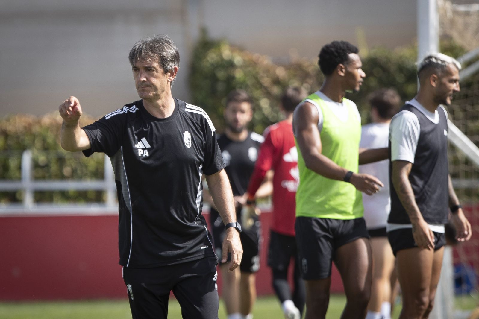 Pacheta dirige al Granada en un entrenamiento