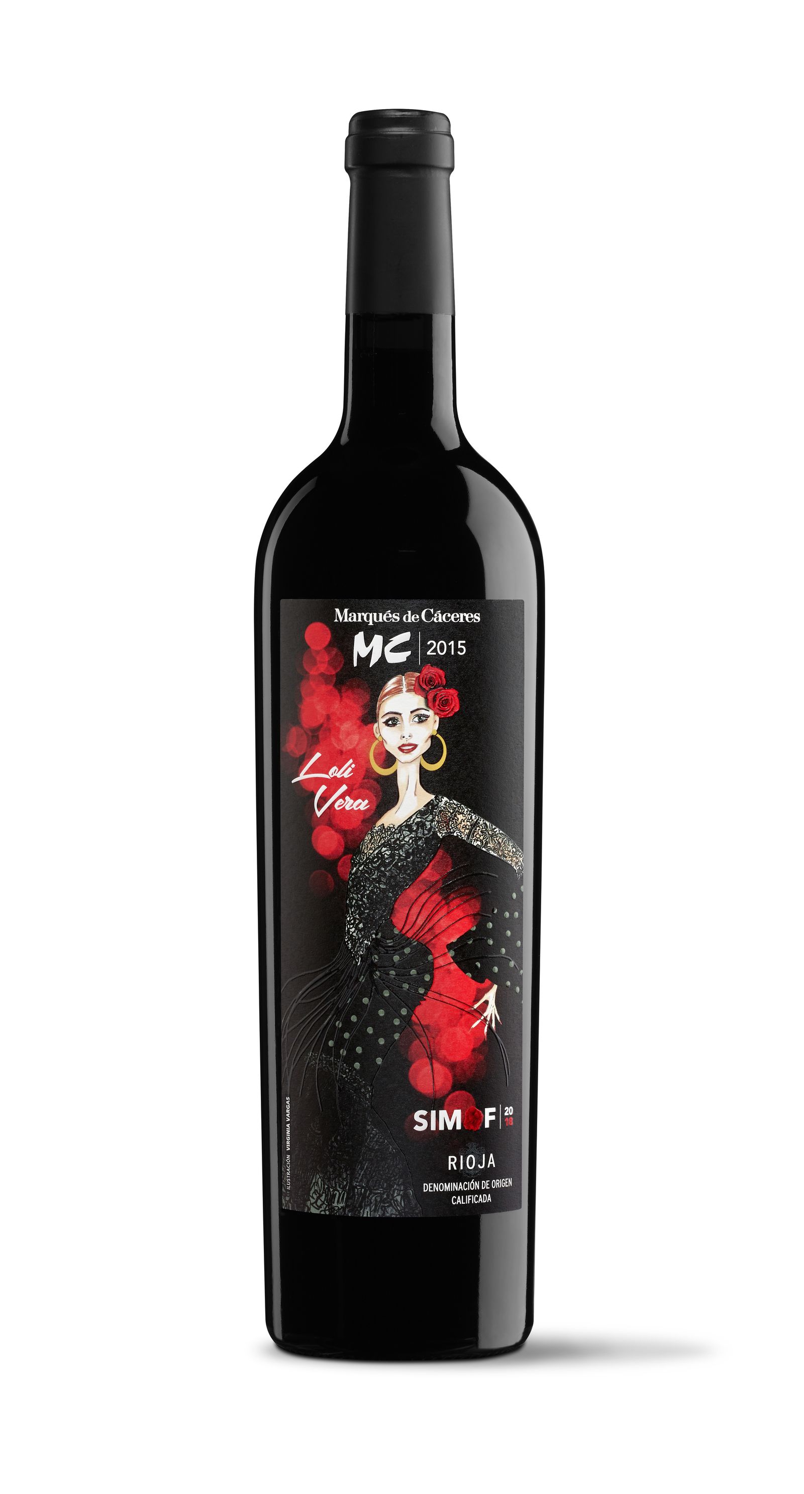 Etiqueta diseñada este año por Loli Vera.