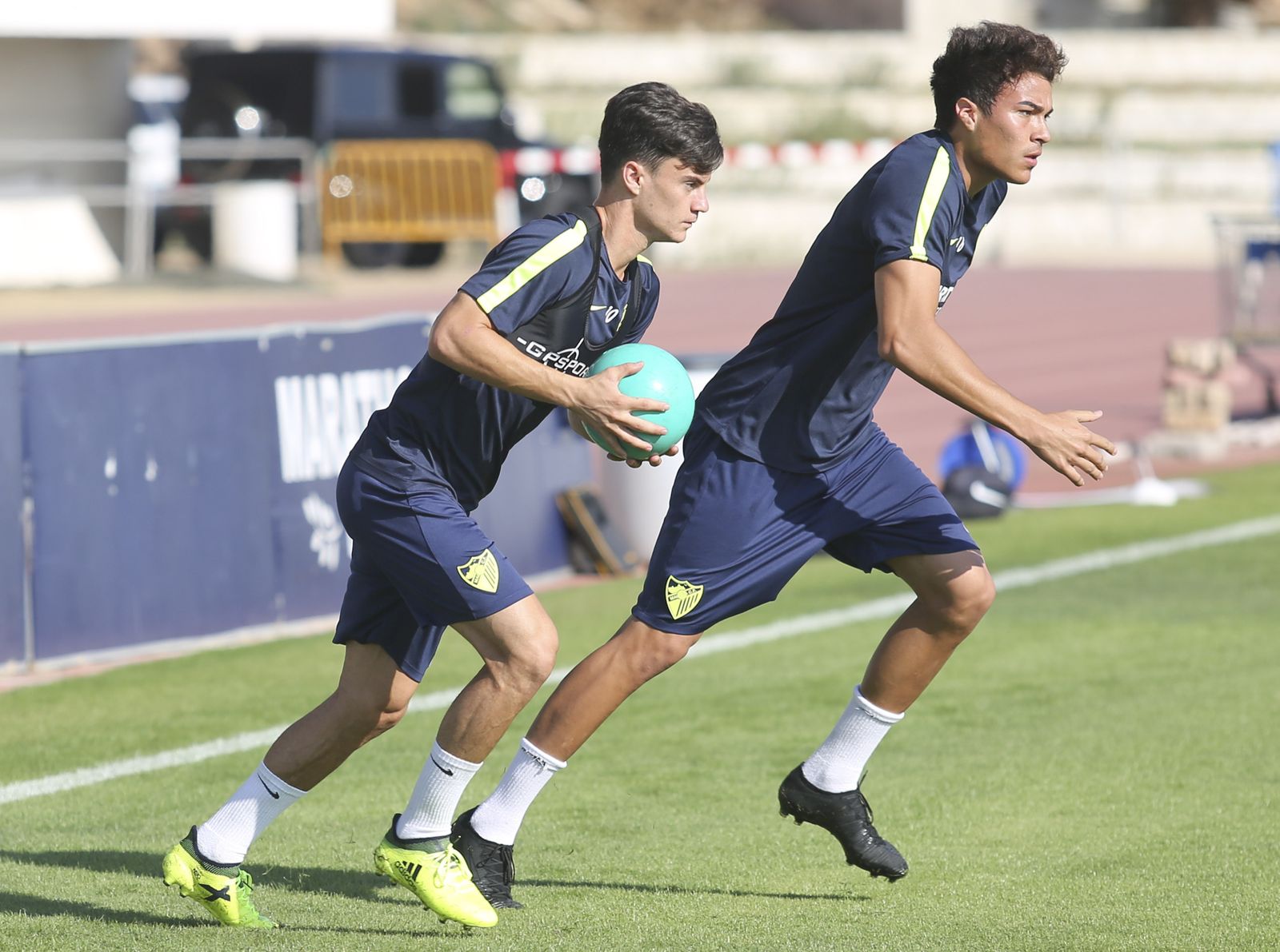 Juanpi y Peñaranda, en un entrenamiento.