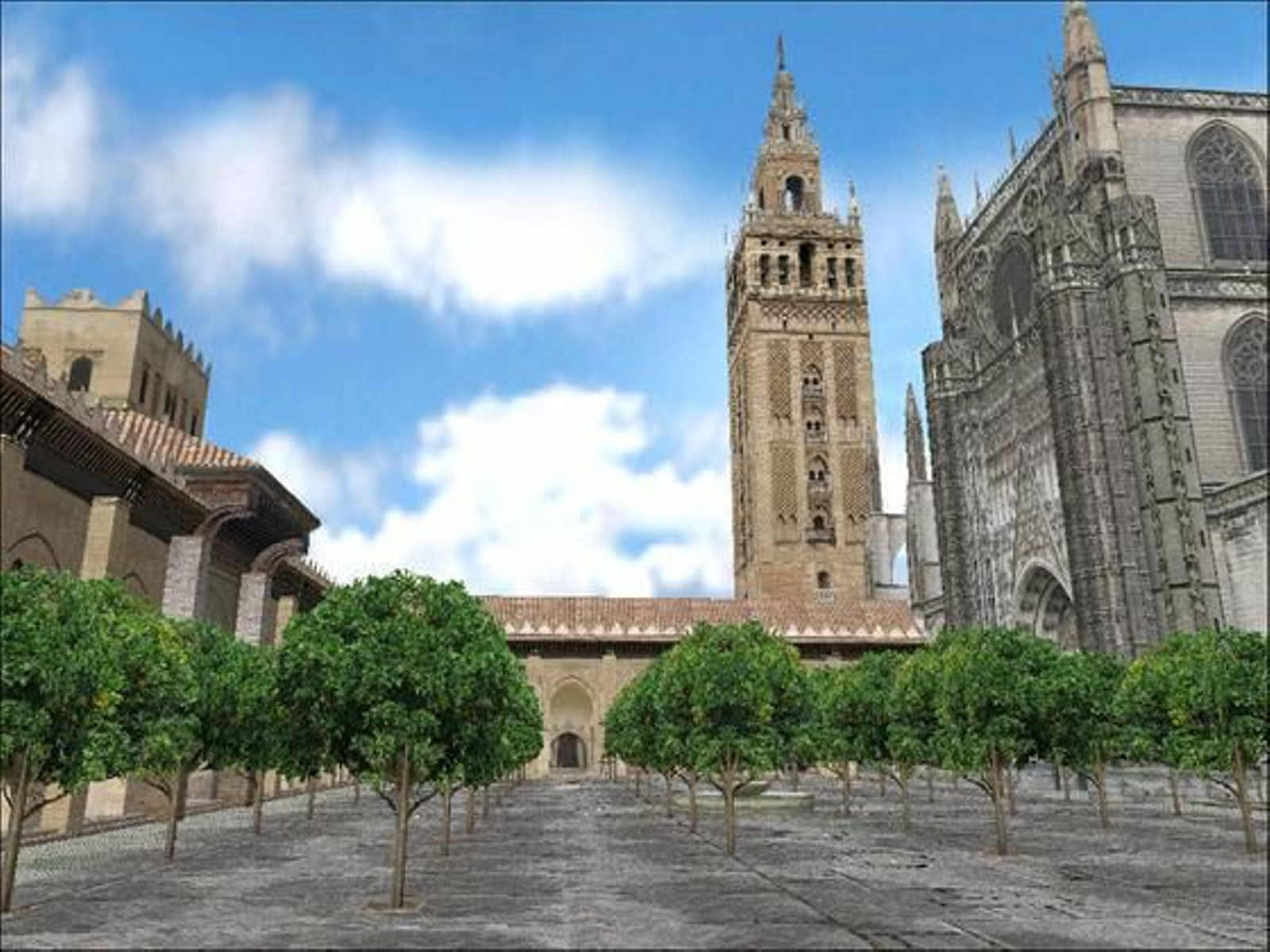Patio de los Naranjos con la Giralda al fondo.