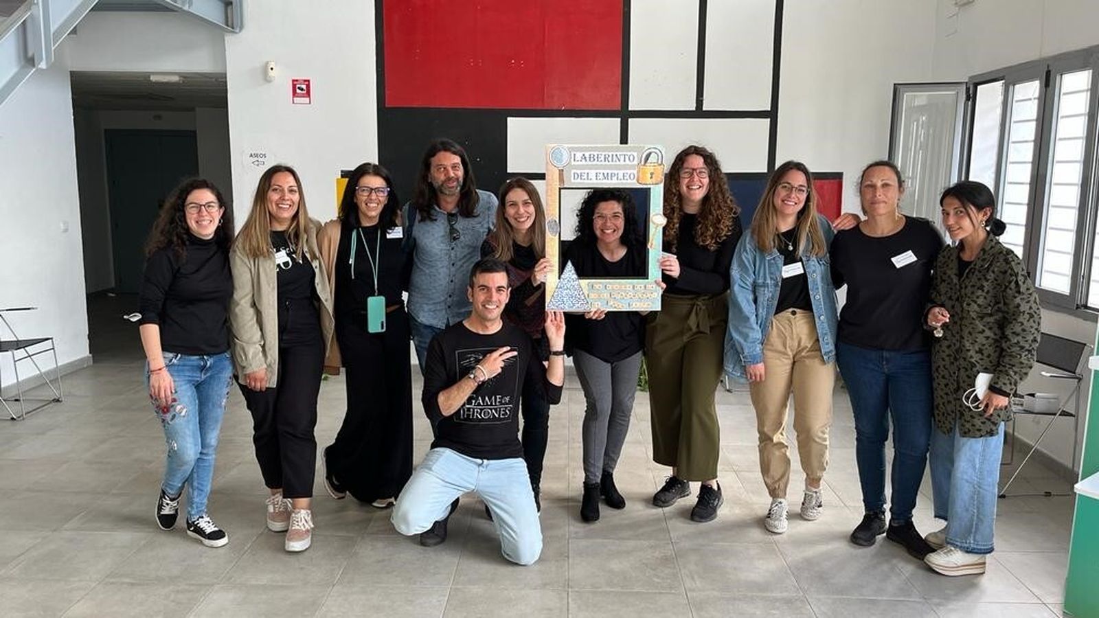 Equipo de Eracis organizador de la actividad 'El laberinto del empleo'.