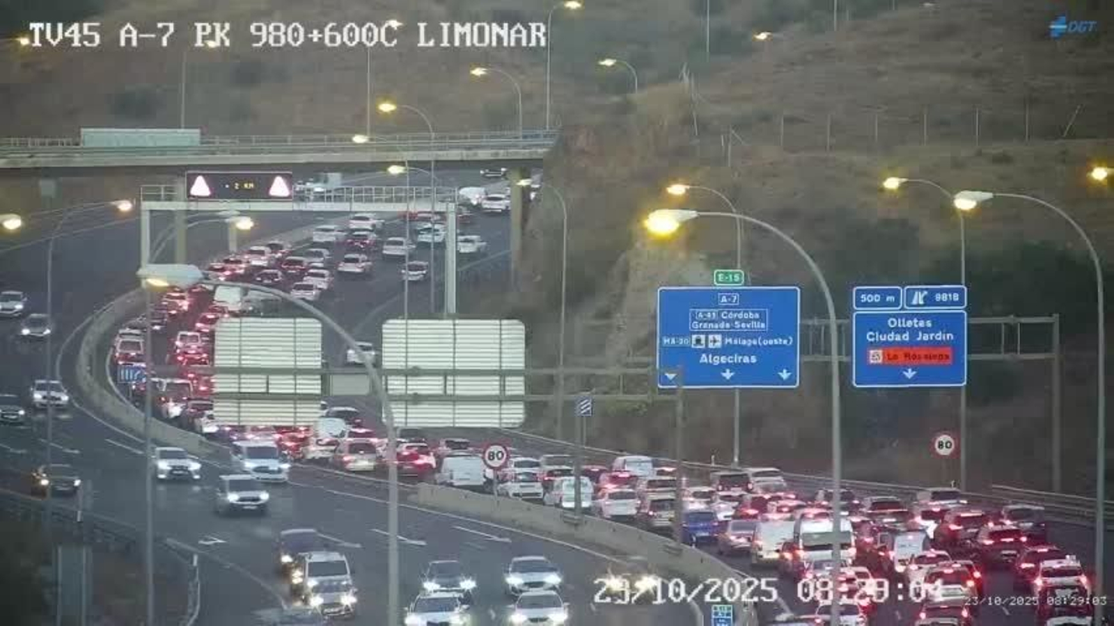 Una imagen de las retenciones este jueves.