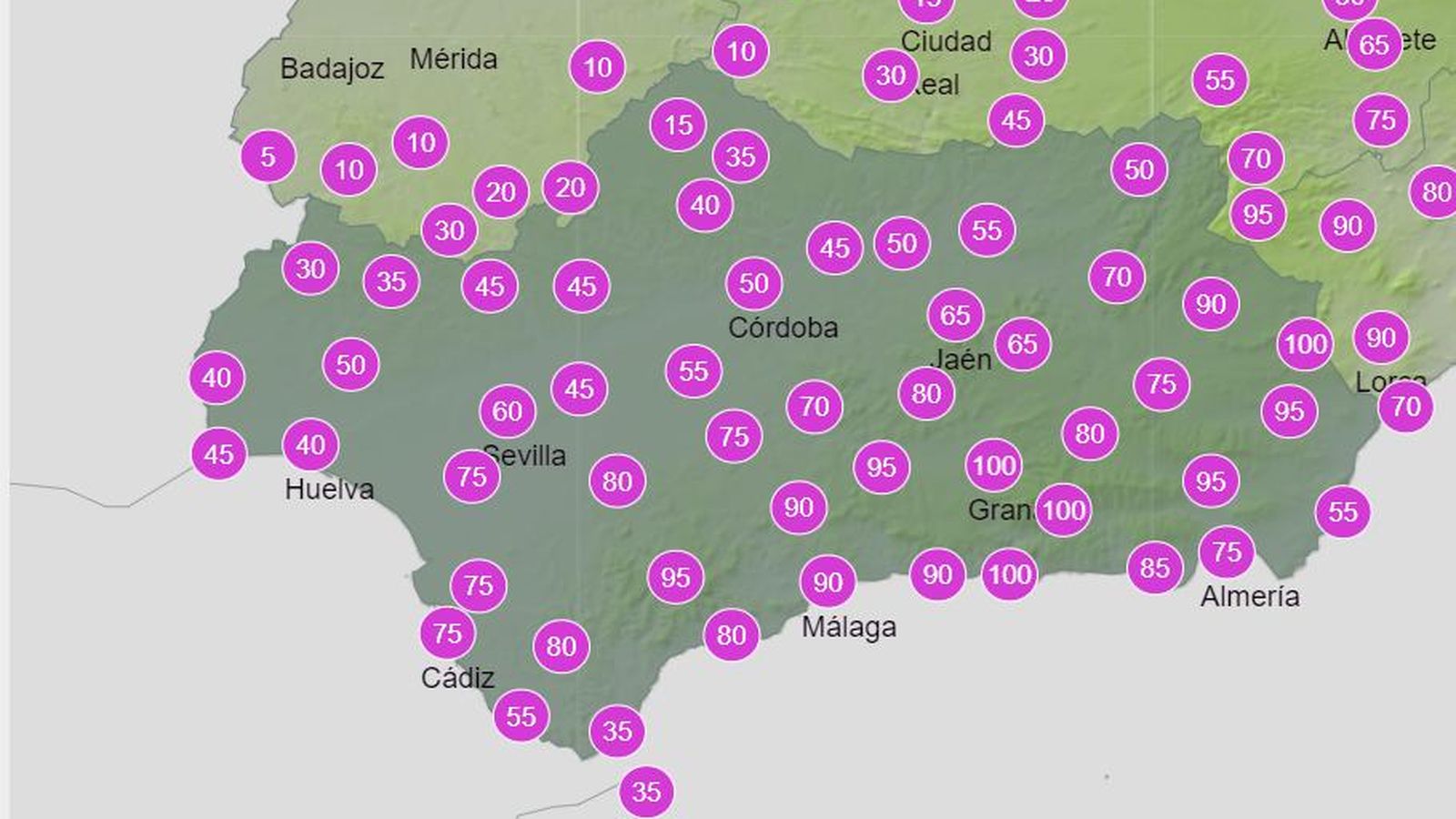 Probabilidad de lluvias.