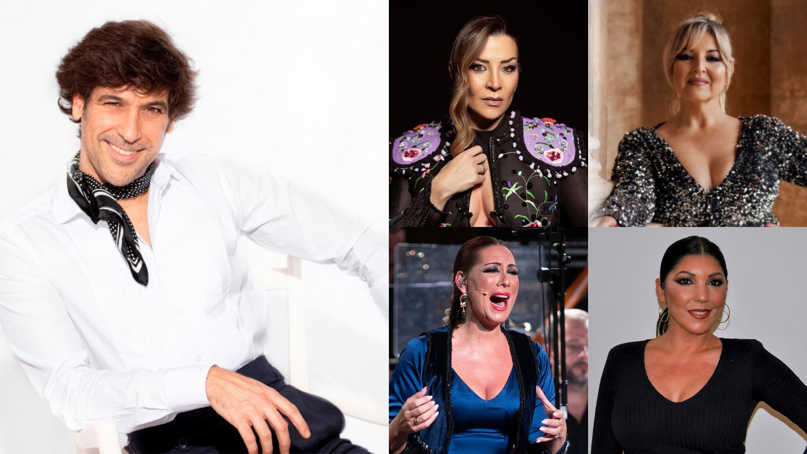 Manuel Lombo y las artistas Erika Leiva, Mariola Cantarero, Marina Heredia y Joana Jiménez.