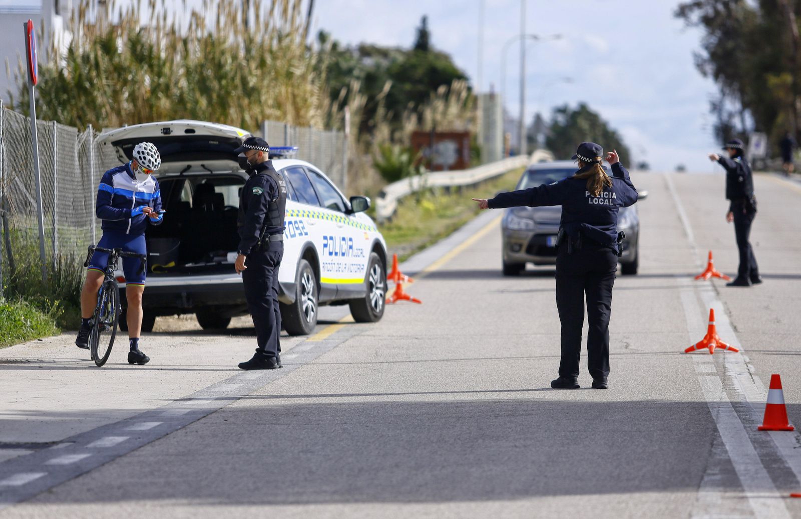 Controles de la Policía Local, este fin de semana, en Málaga.