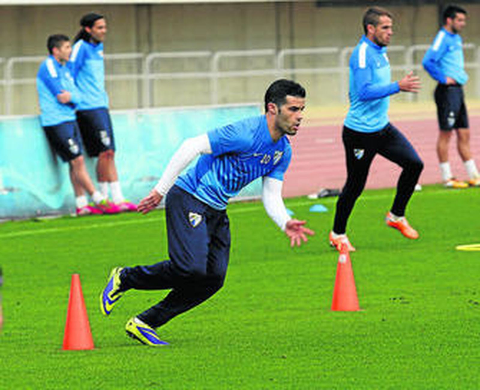José Manuel Casado, en plena acción en un entrenamiento.