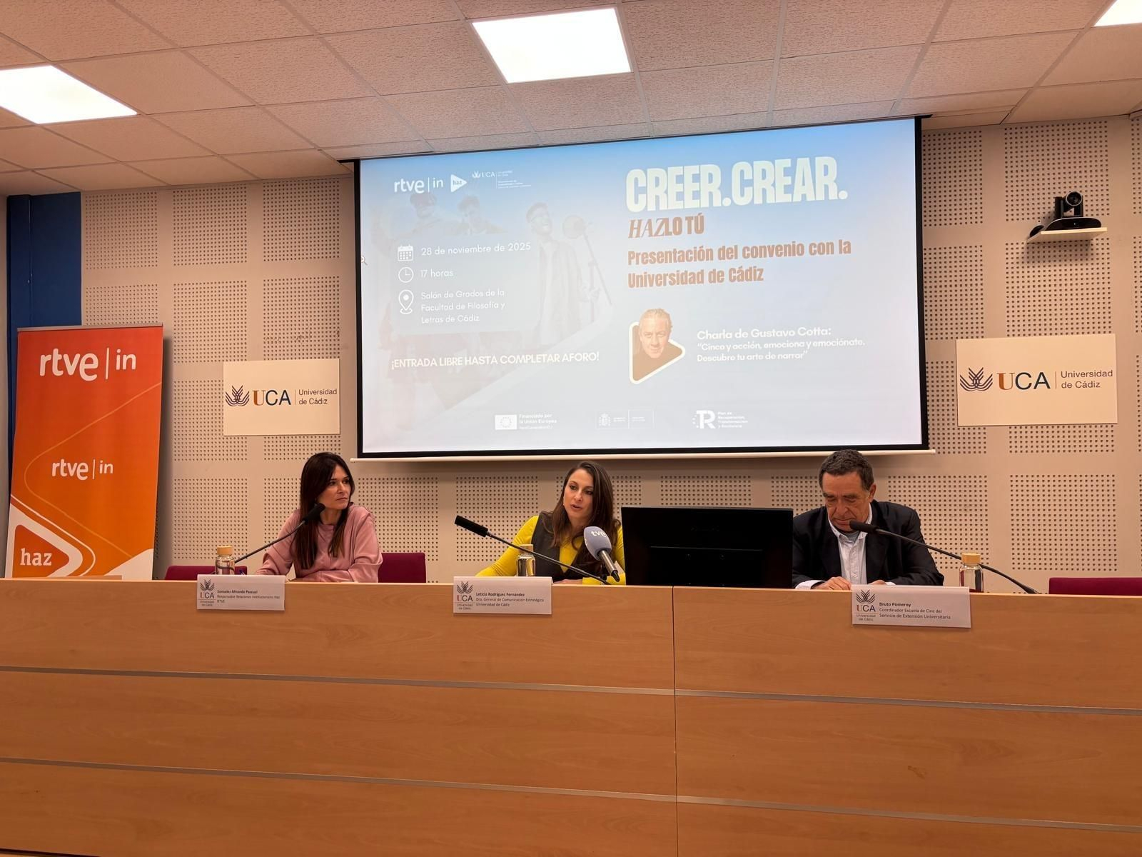 Sonsoles Miranda, Leticia Rodríguez y Bruto Pomeroy presentaron este viernes el convenio.