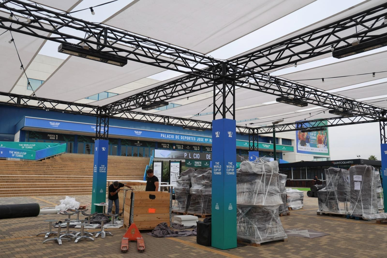 Las fotos del Carpena casi listo para la Copa Davis y la Billie Jean King Cup en Málaga