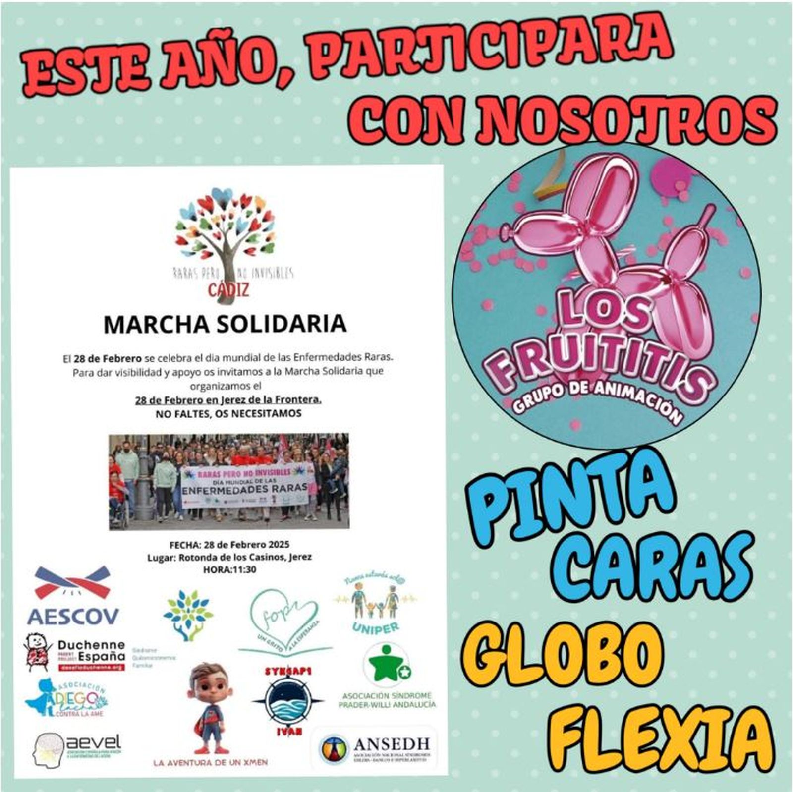 Cartel de la marcha solidaria por las enfermedades raras.