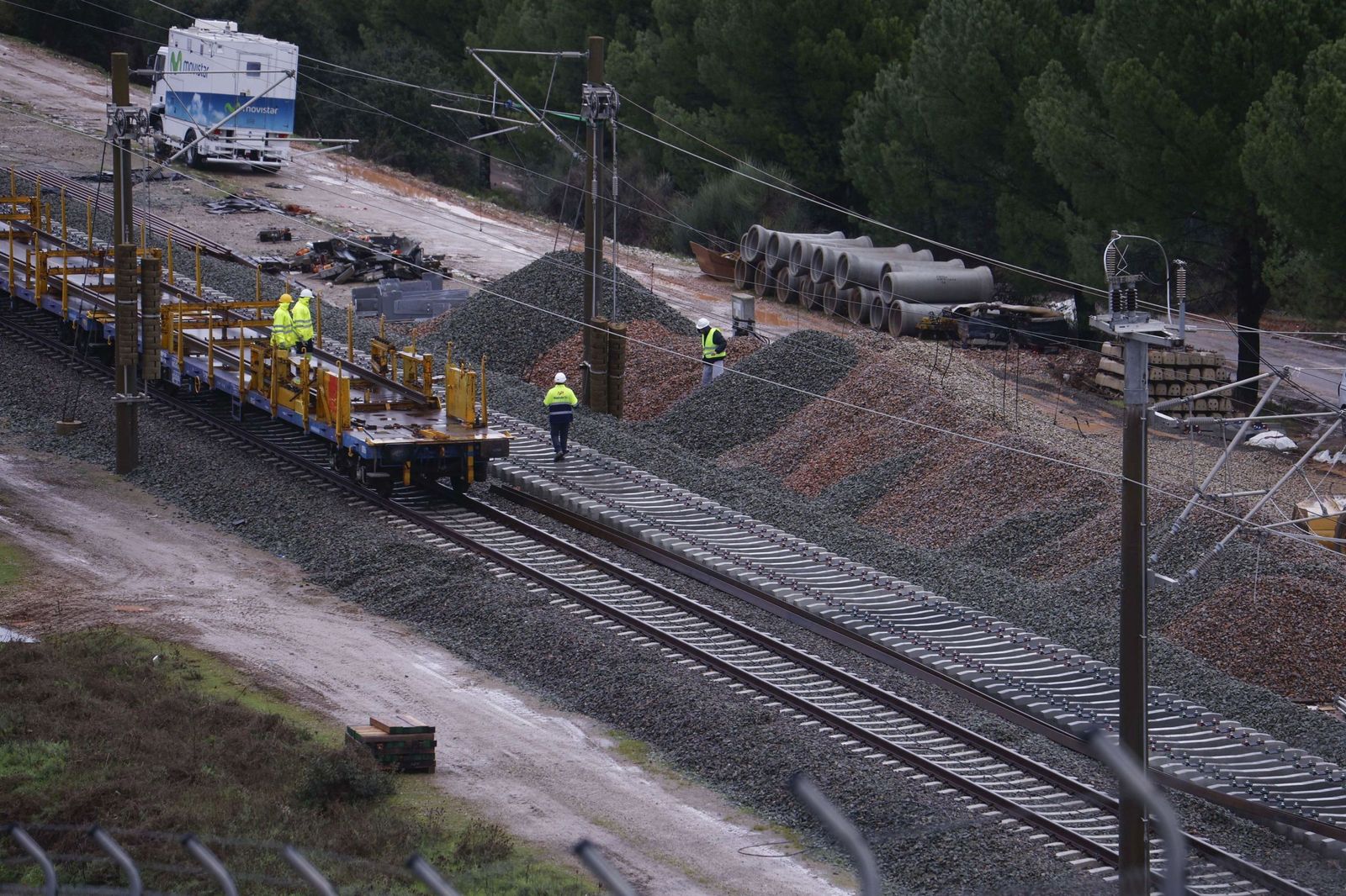 Obras en la vía del ferrocarril de Adamuz