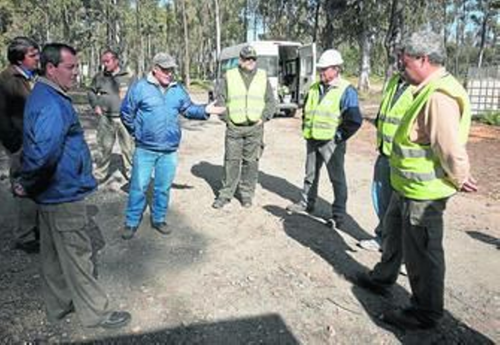 Un grupo de los ex mineros de Boliden contratados ahora por Minera Los Frailes, en una imagen de 2014.