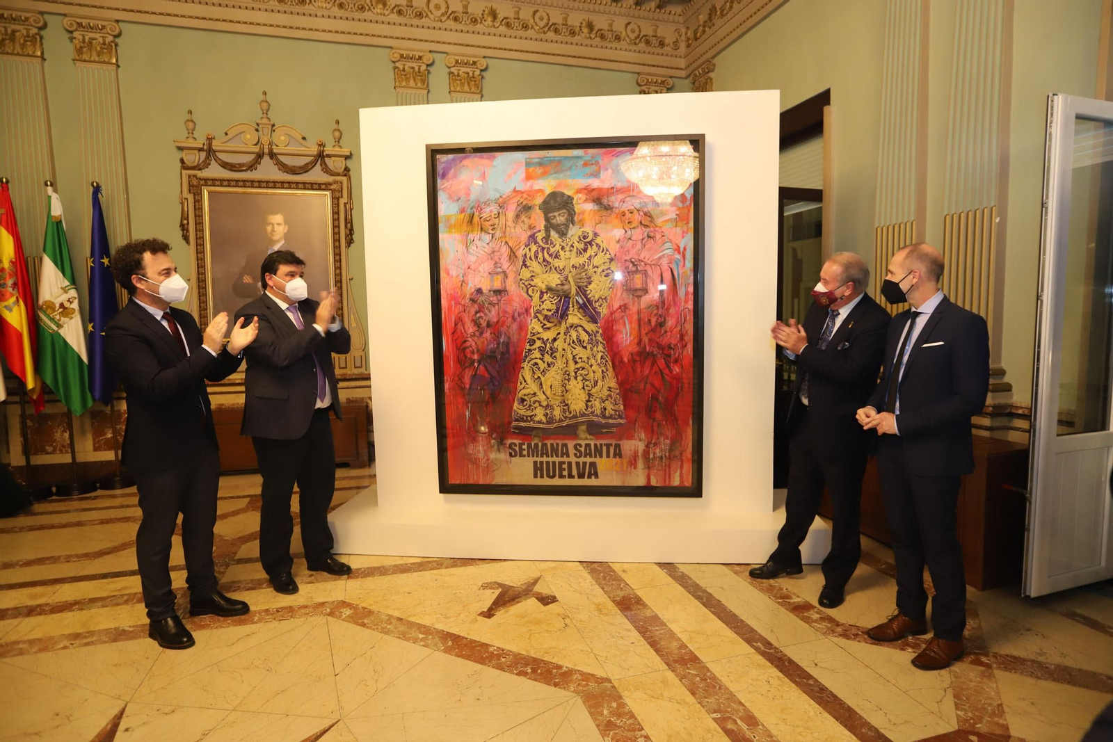 Un momento de la presentación del cartel de la Semana Santa de Huelva