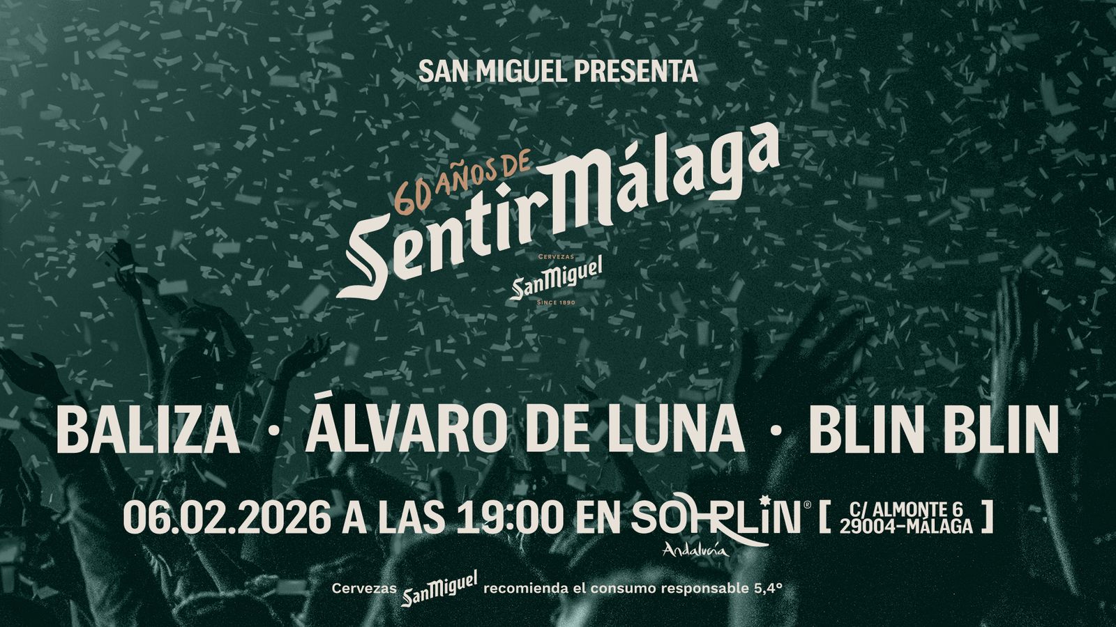 Cartel del 60 Aniversariode San Miguel en Málaga.